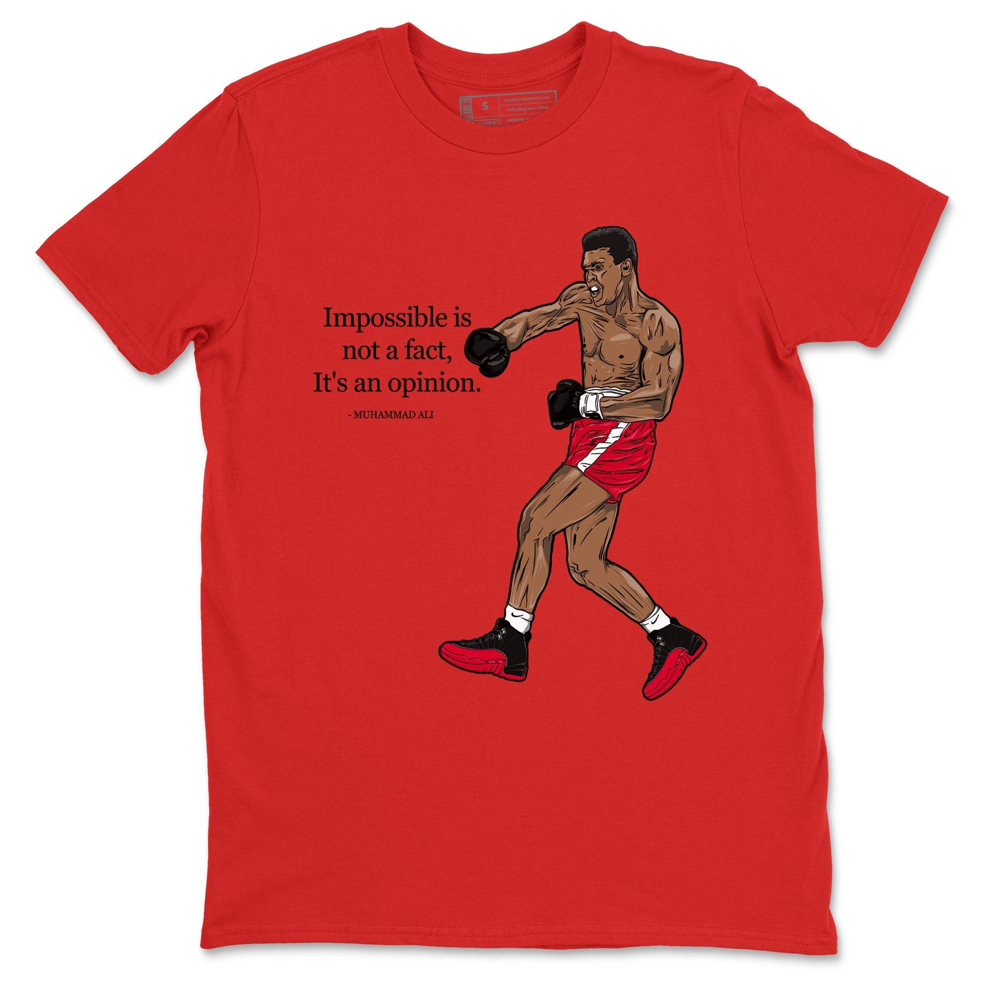 Impossible Is Not A Fact It's An Opinion snkmatch Tees - Air Jordan 12 Flu Game