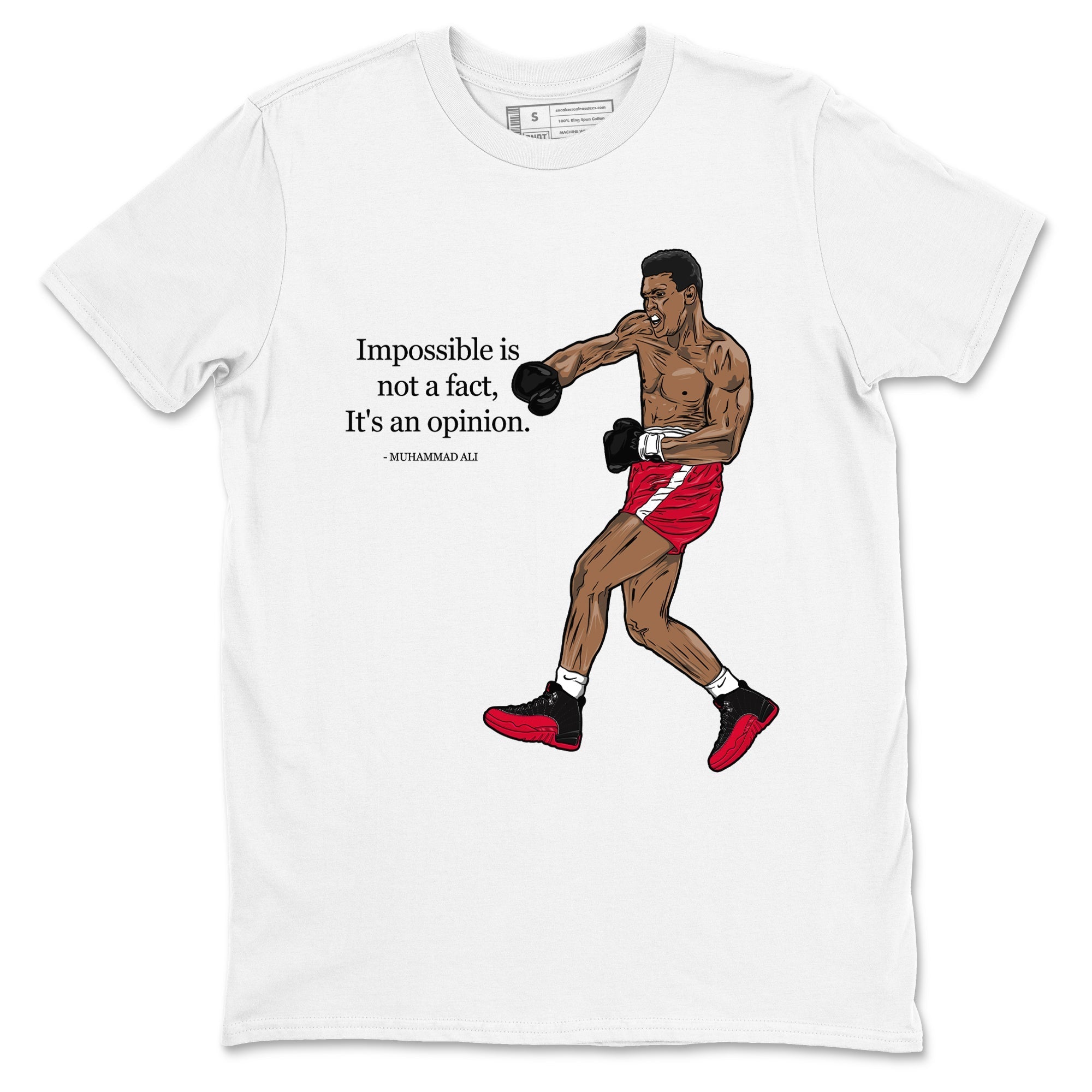 Impossible Is Not A Fact It's An Opinion snkmatch Tees - Air Jordan 12 Flu Game