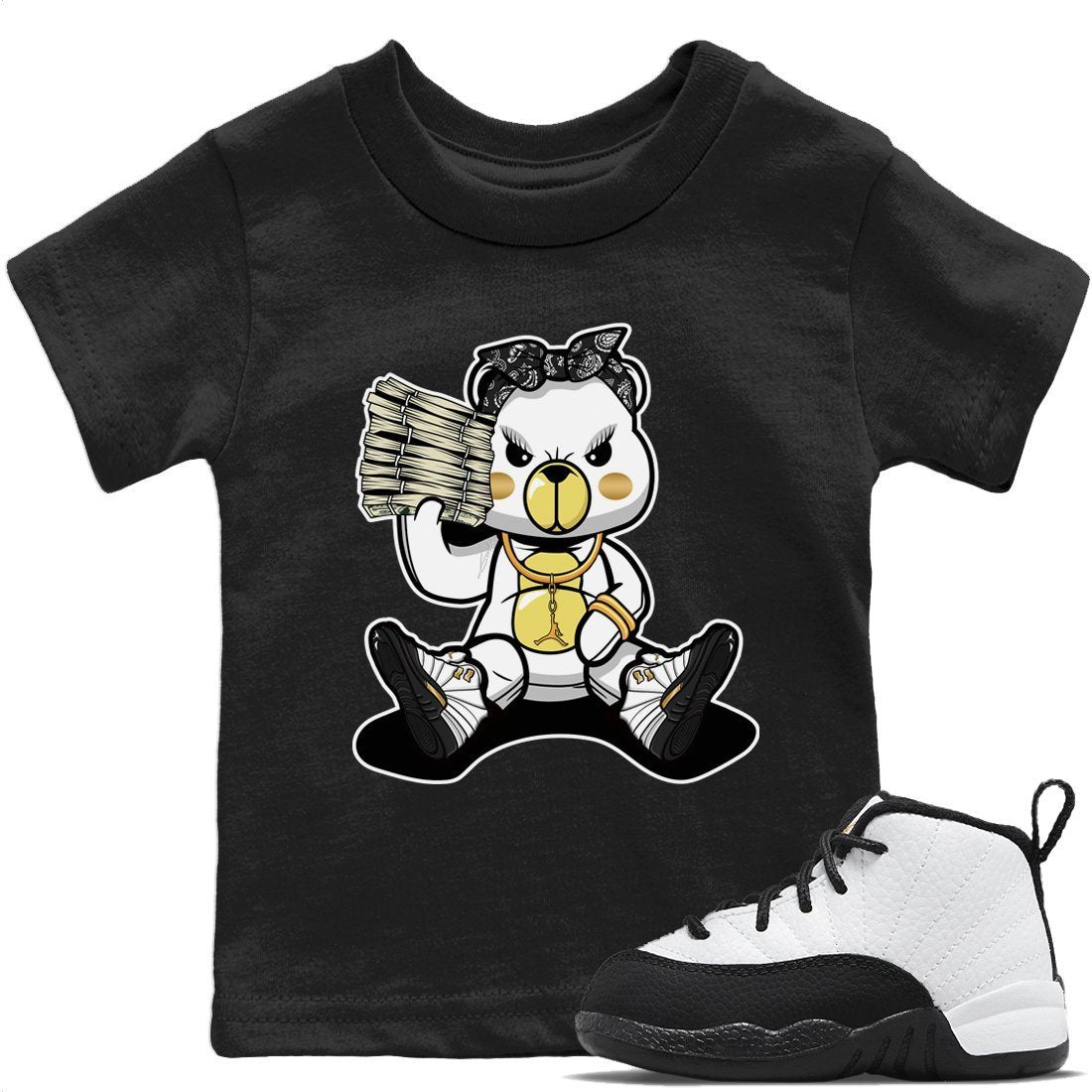 Bad Baby Bear Kids Tops - Air Jordan 12 Royalty