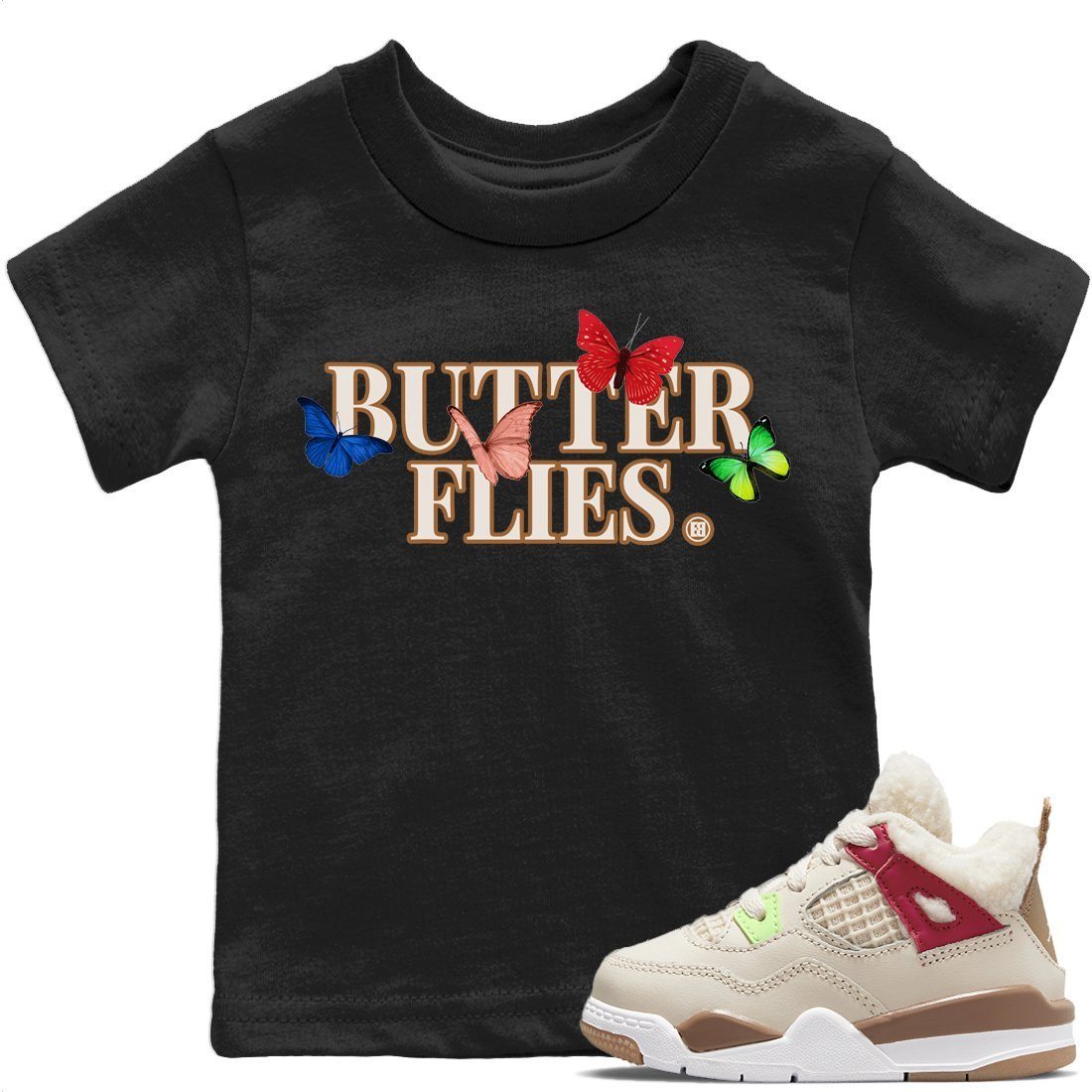 Butterflies Kids Tops - Air Jordan 4 Wild Things