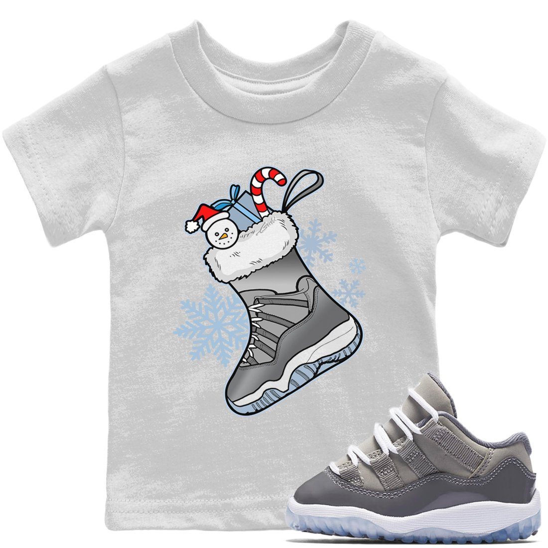 snkmatch Stocking Kids Tops - Air Jordan 11 Cool Grey