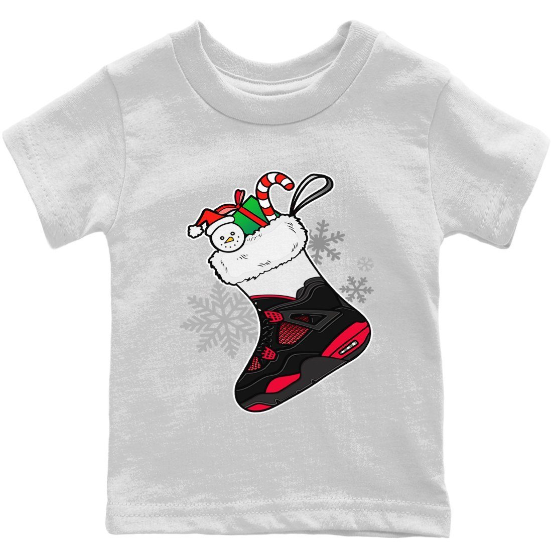 snkmatch Stocking Kids Tops - Air Jordan 4 Red Thunder