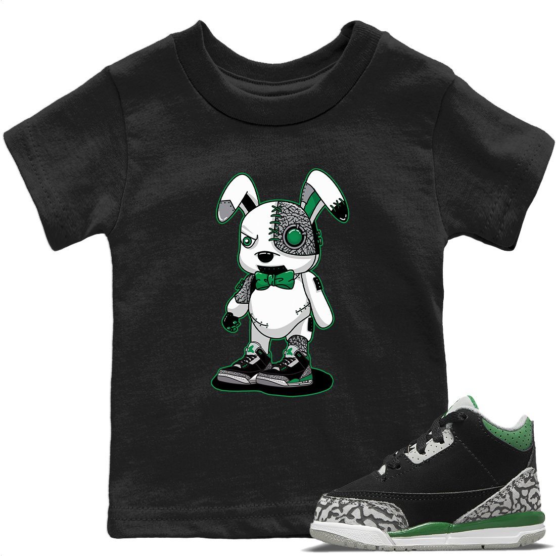 Cyborg Bunny Kids Tops - Air Jordan 3 Pine Green