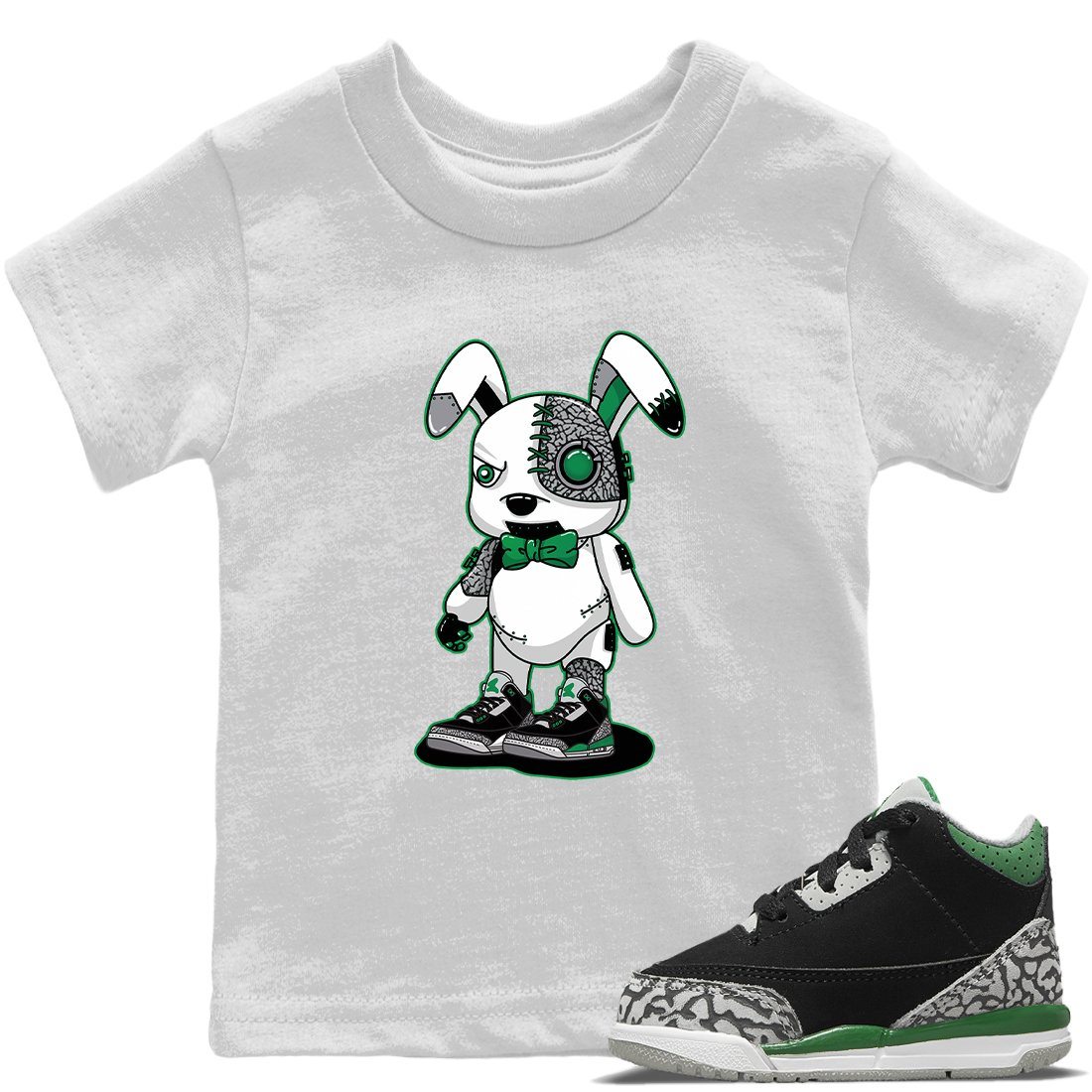 Cyborg Bunny Kids Tops - Air Jordan 3 Pine Green