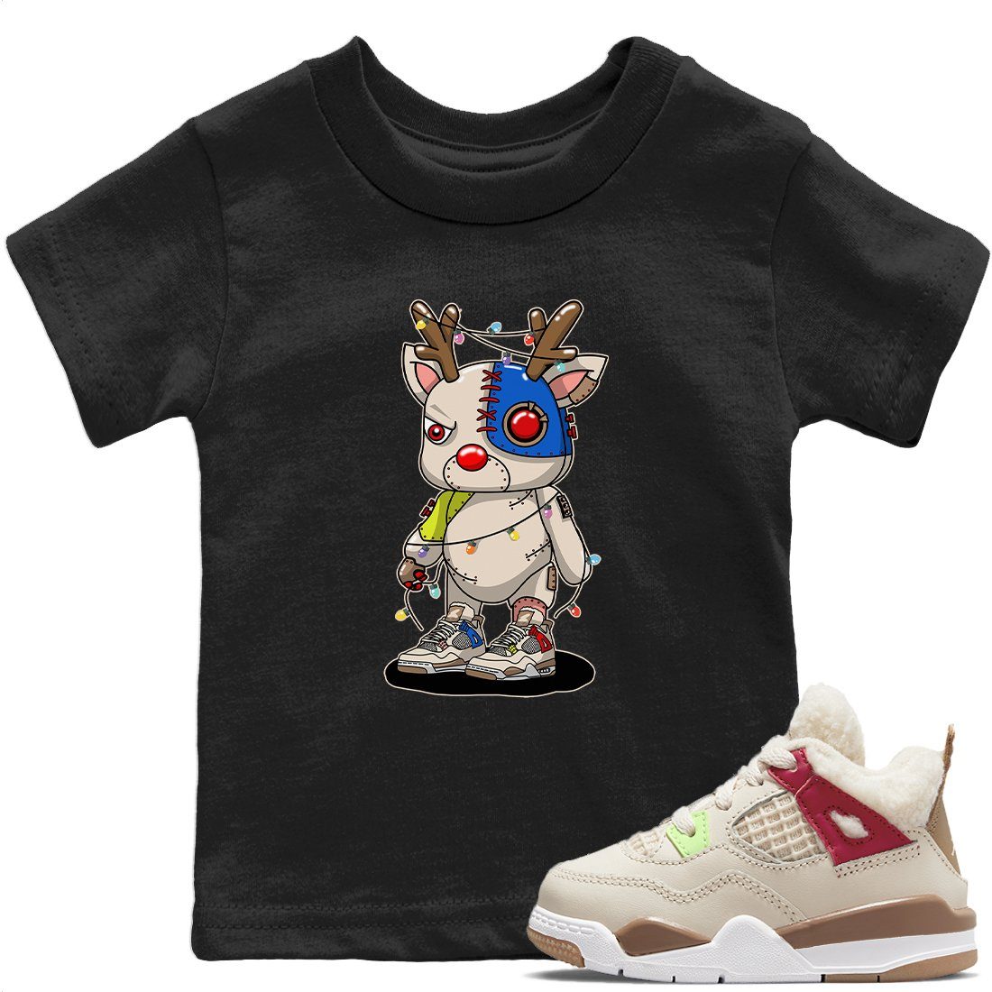 Cyborg Reindeer Kids Tops - Air Jordan 4 Wild Things