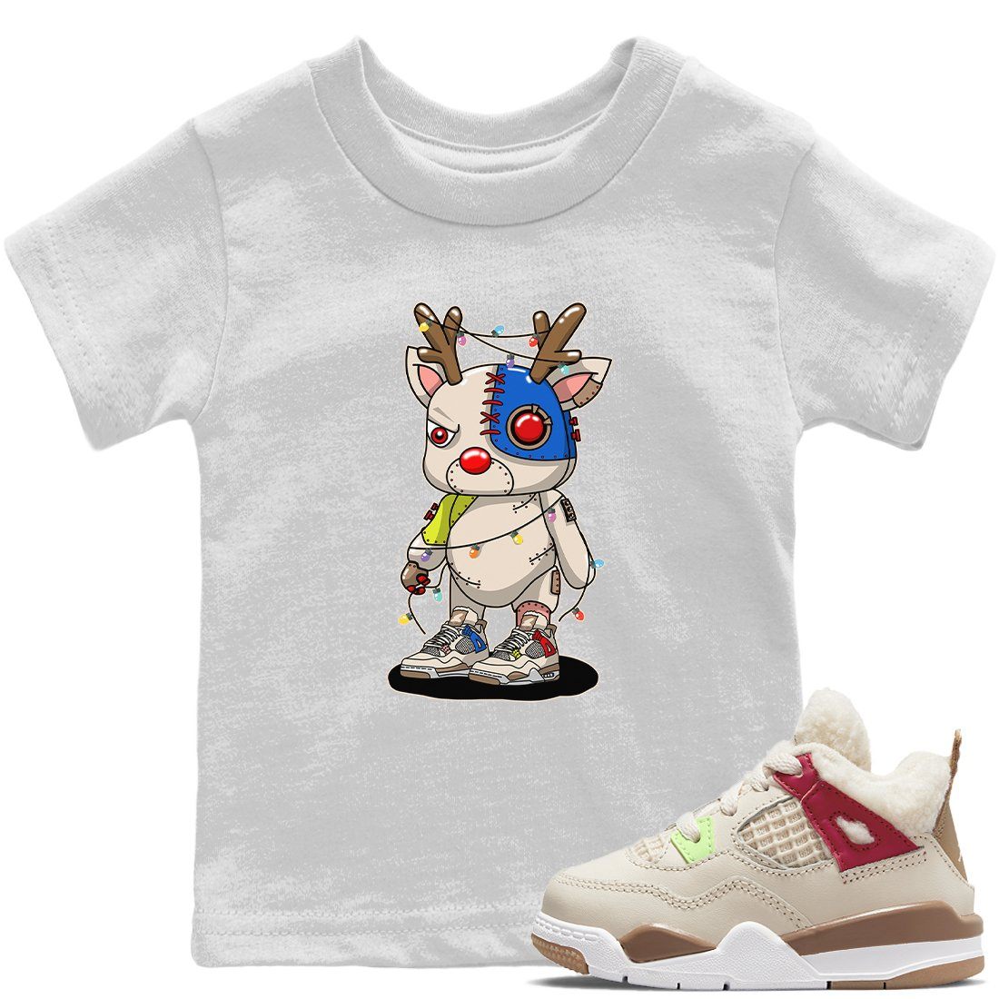 Cyborg Reindeer Kids Tops - Air Jordan 4 Wild Things