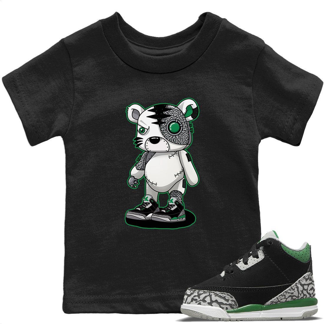 Cyborg Tiger Kids Tops - Air Jordan 3 Pine Green