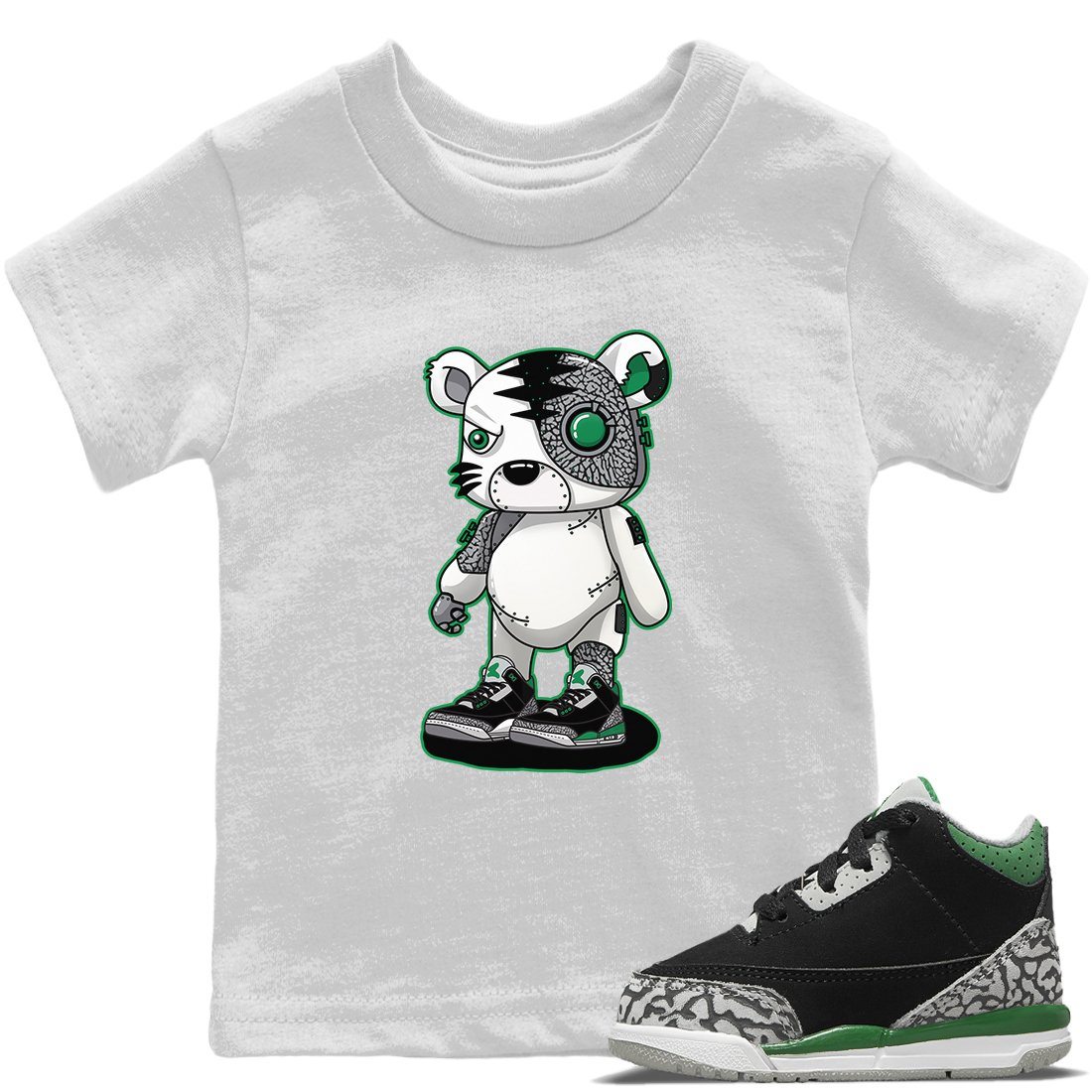 Cyborg Tiger Kids Tops - Air Jordan 3 Pine Green