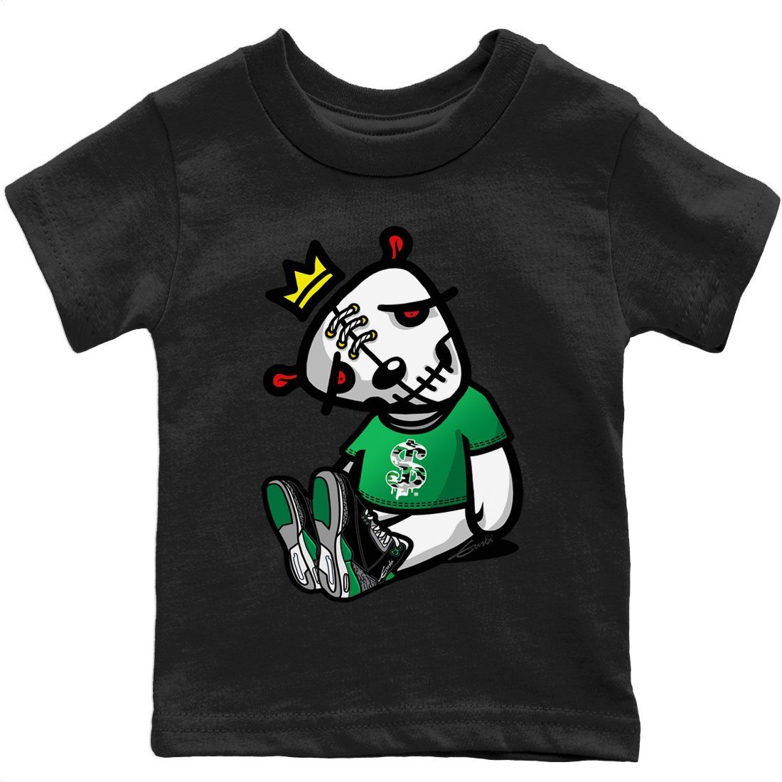 Dead Dolls Kids Tops - Air Jordan 3 Pine Green