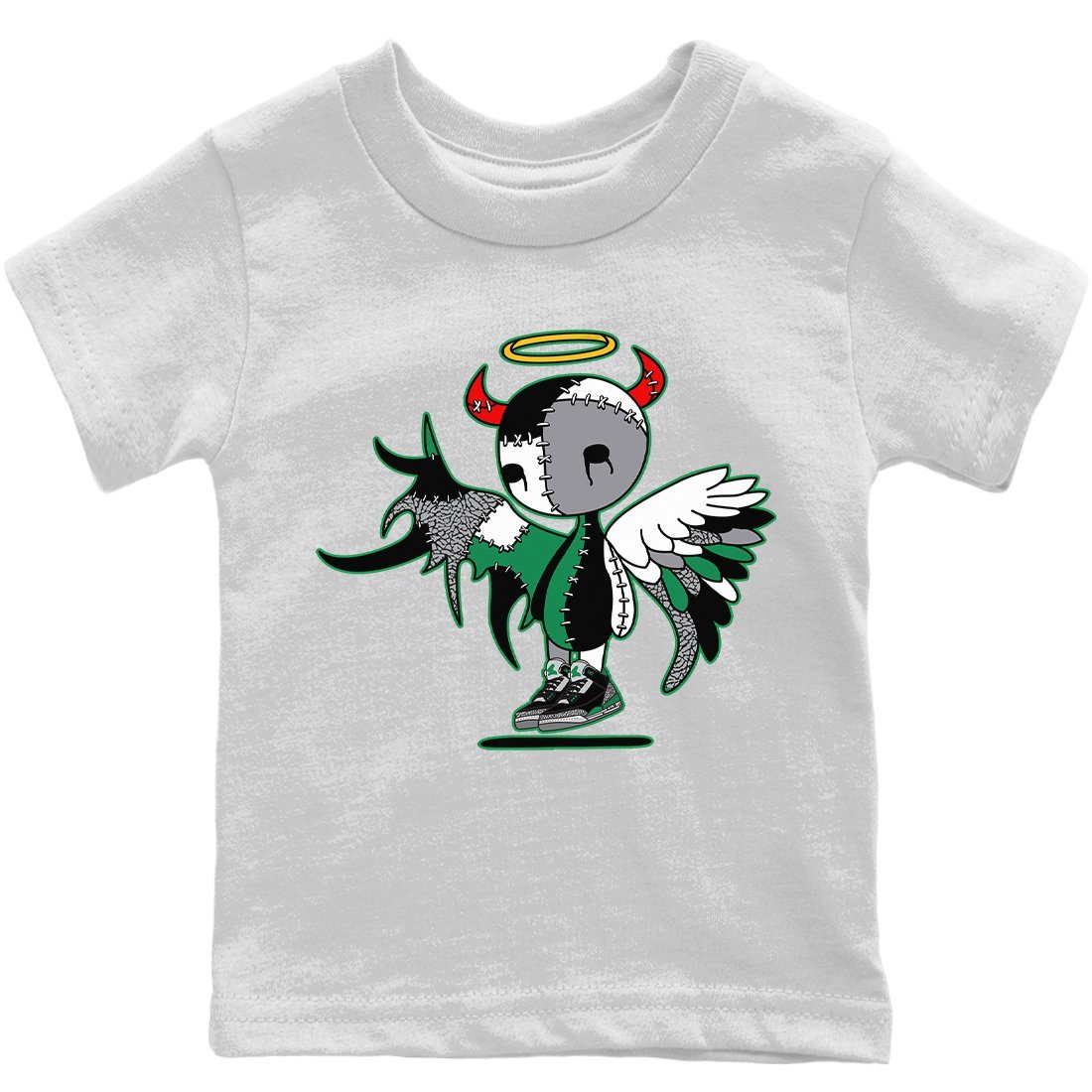 Devil Angel Kids Tops - Air Jordan 3 Pine Green