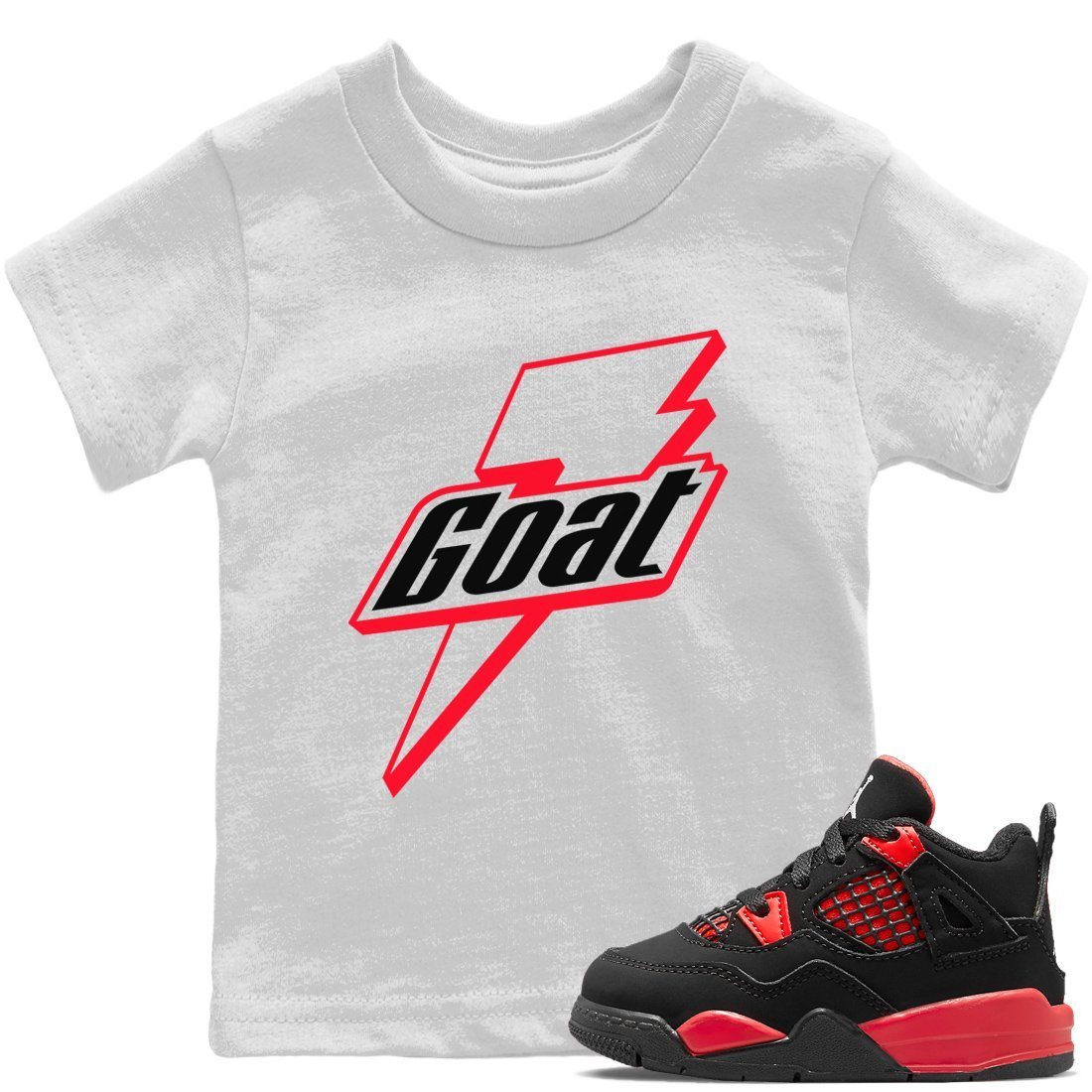Goat Kids Tops - Air Jordan 4 Red Thunder