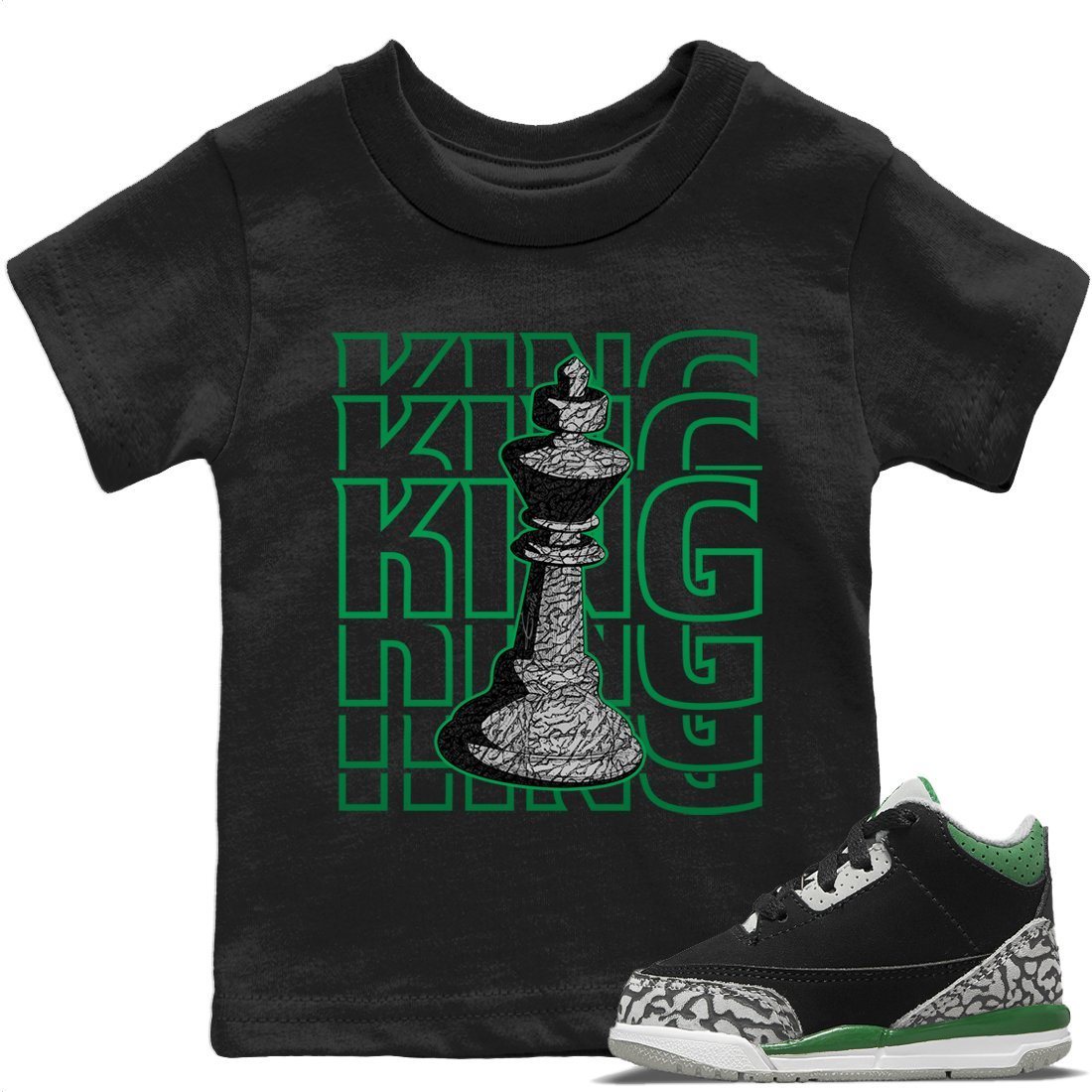 King Kids Tops - Air Jordan 3 Pine Green