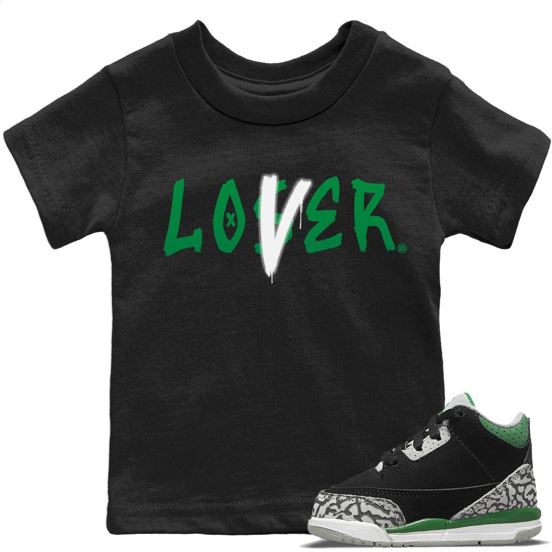 Loser Lover Kids Tops - Air Jordan 3 Pine Green