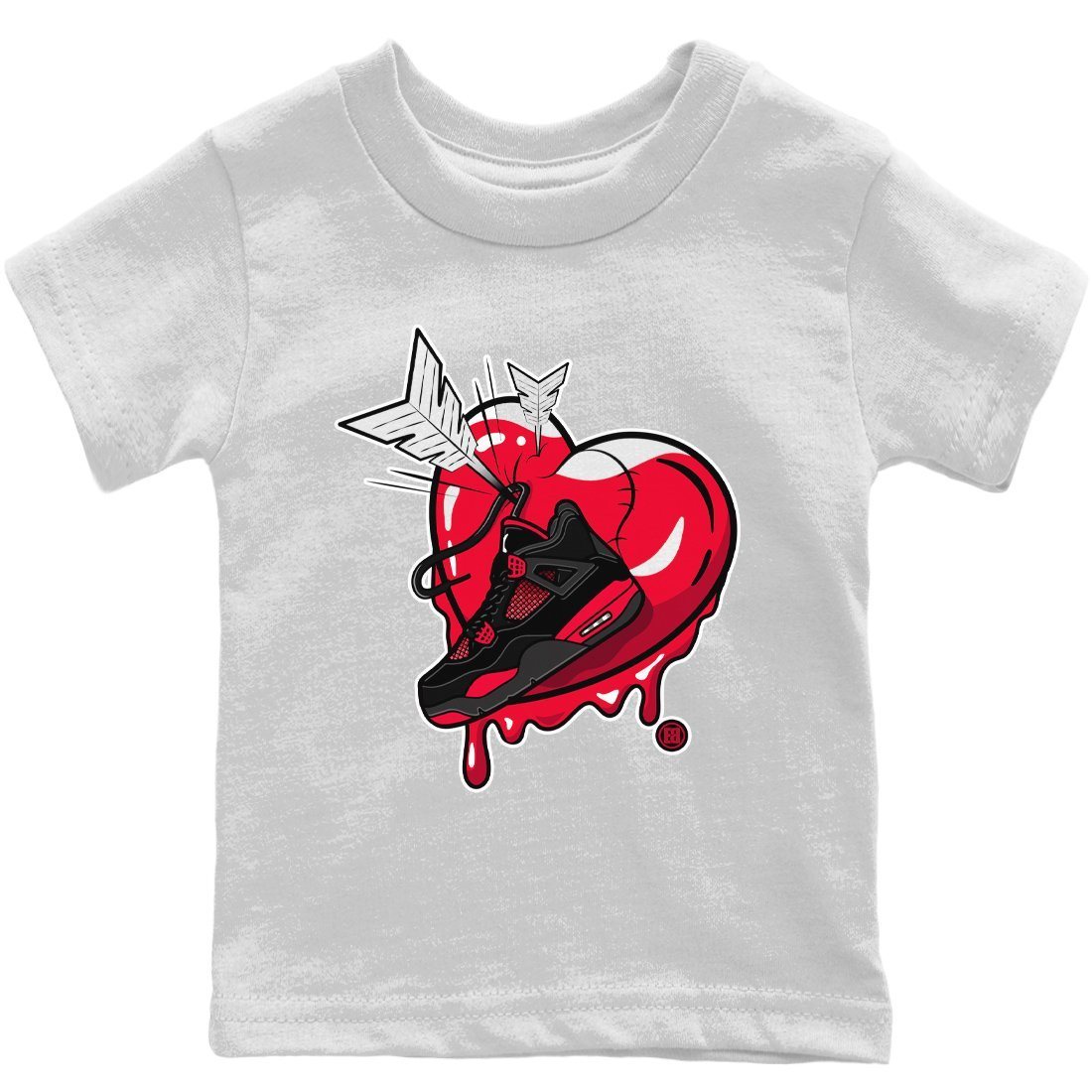 Mad In Love Kids Tops - Air Jordan 4 Red Thunder