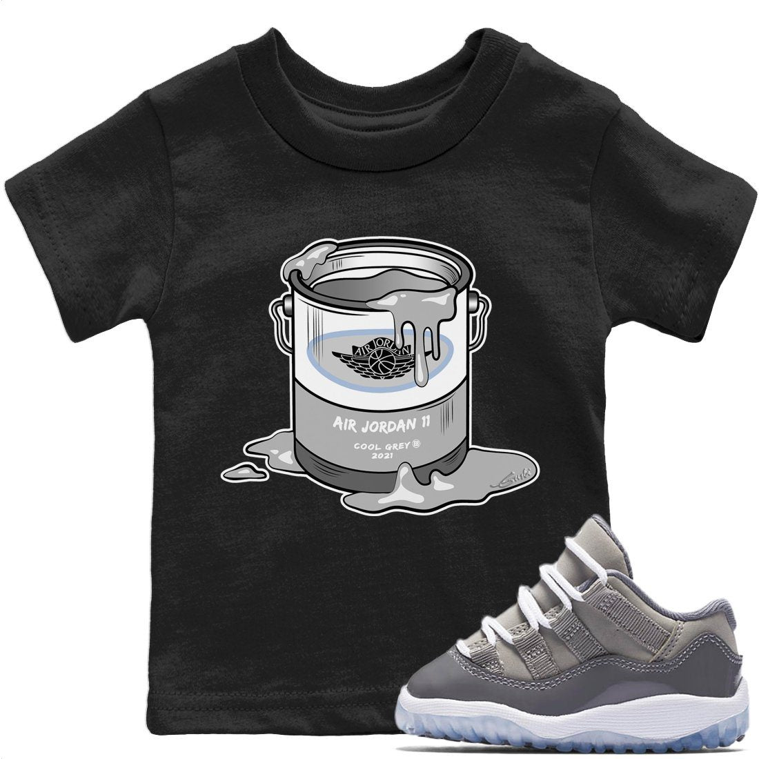 Bucket Kids Tops - Air Jordan 11 Cool Grey