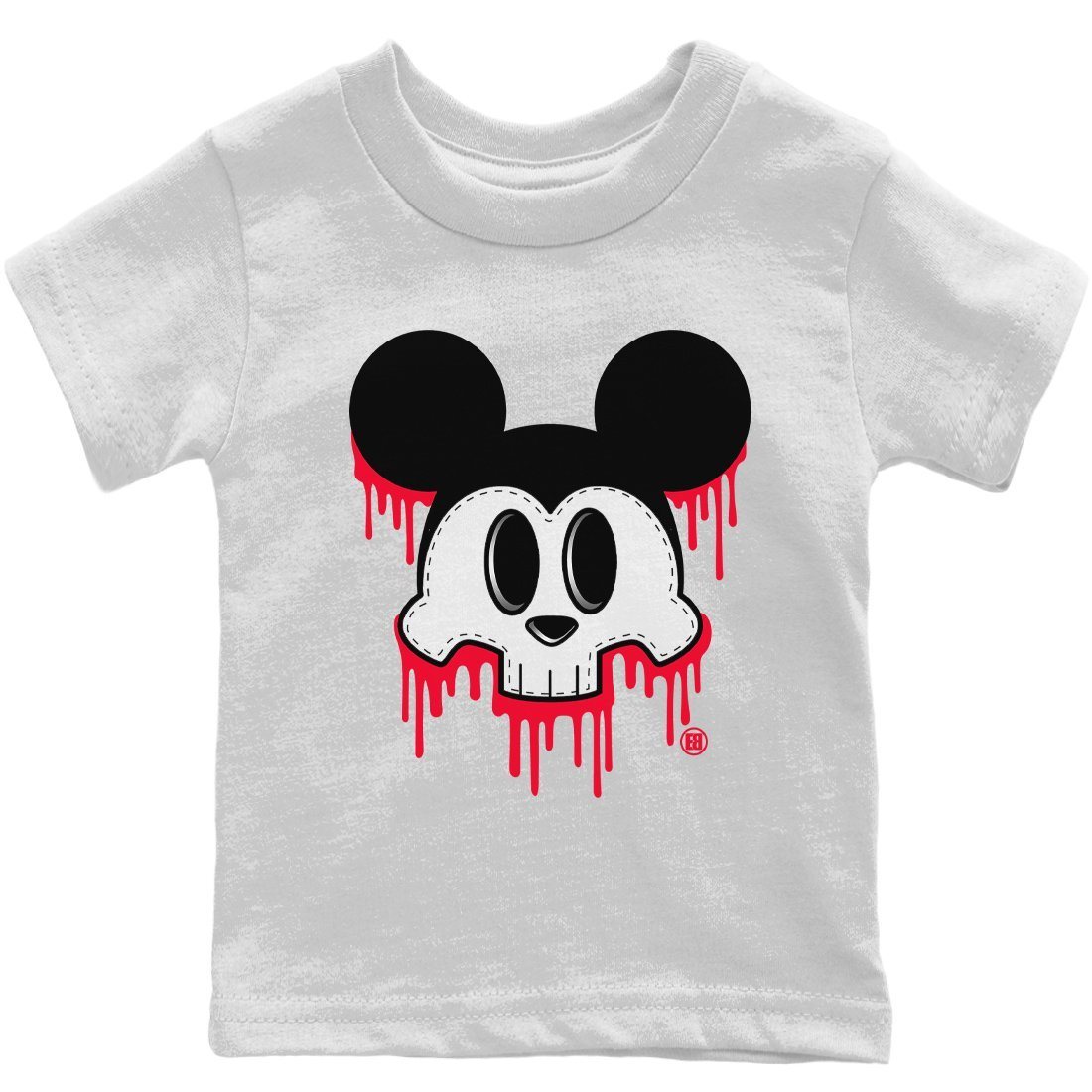 Skull Mouse Kids Tops - Air Jordan 4 Red Thunder