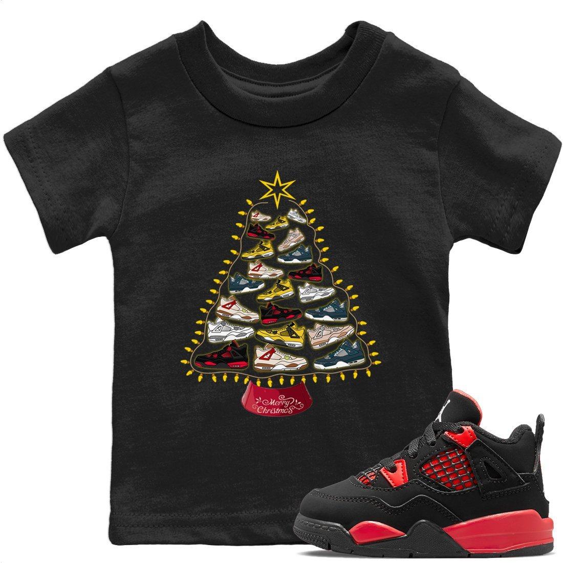 snkmatch Christmas Tree Kids Tops - Air Jordan 4 Red Thunder
