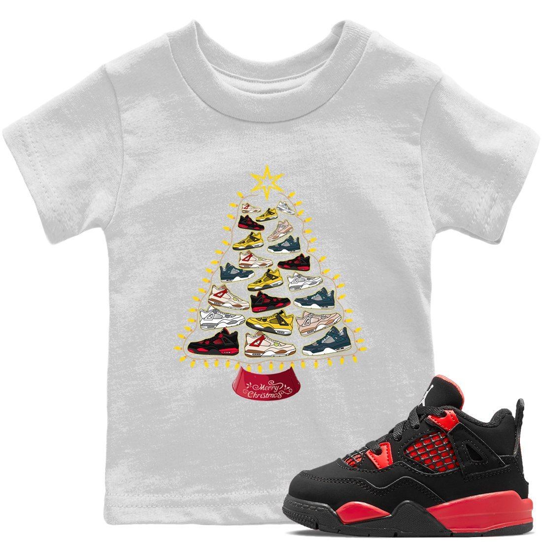 snkmatch Christmas Tree Kids Tops - Air Jordan 4 Red Thunder