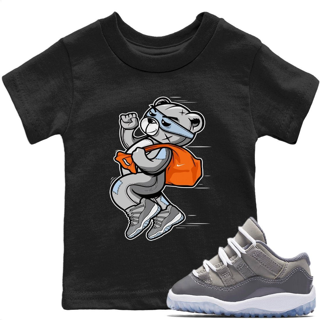 Thief Bear Kids Tops - Air Jordan 11 Cool Grey