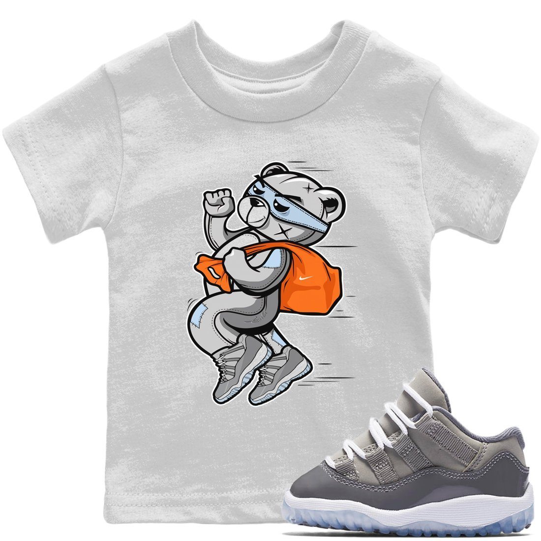 Thief Bear Kids Tops - Air Jordan 11 Cool Grey