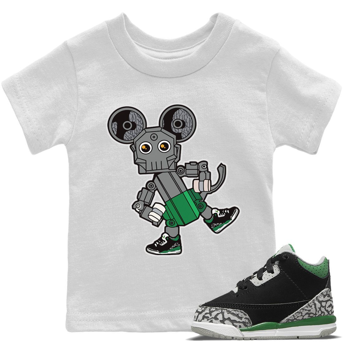 Toy Mouse Kids Tops - Air Jordan 3 Pine Green
