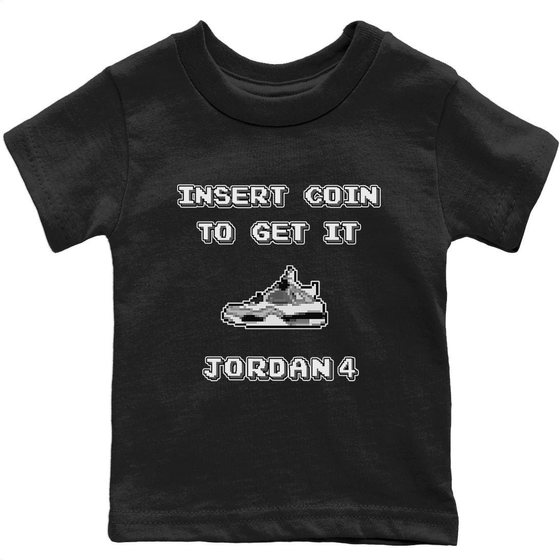 Insert Coin Kids Tops - Air Jordan 4 Military Black