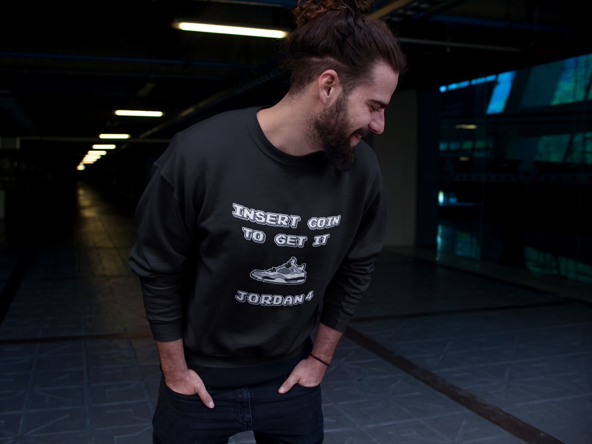 Insert Coin Unisex Tops - Air Jordan 4 Military Black