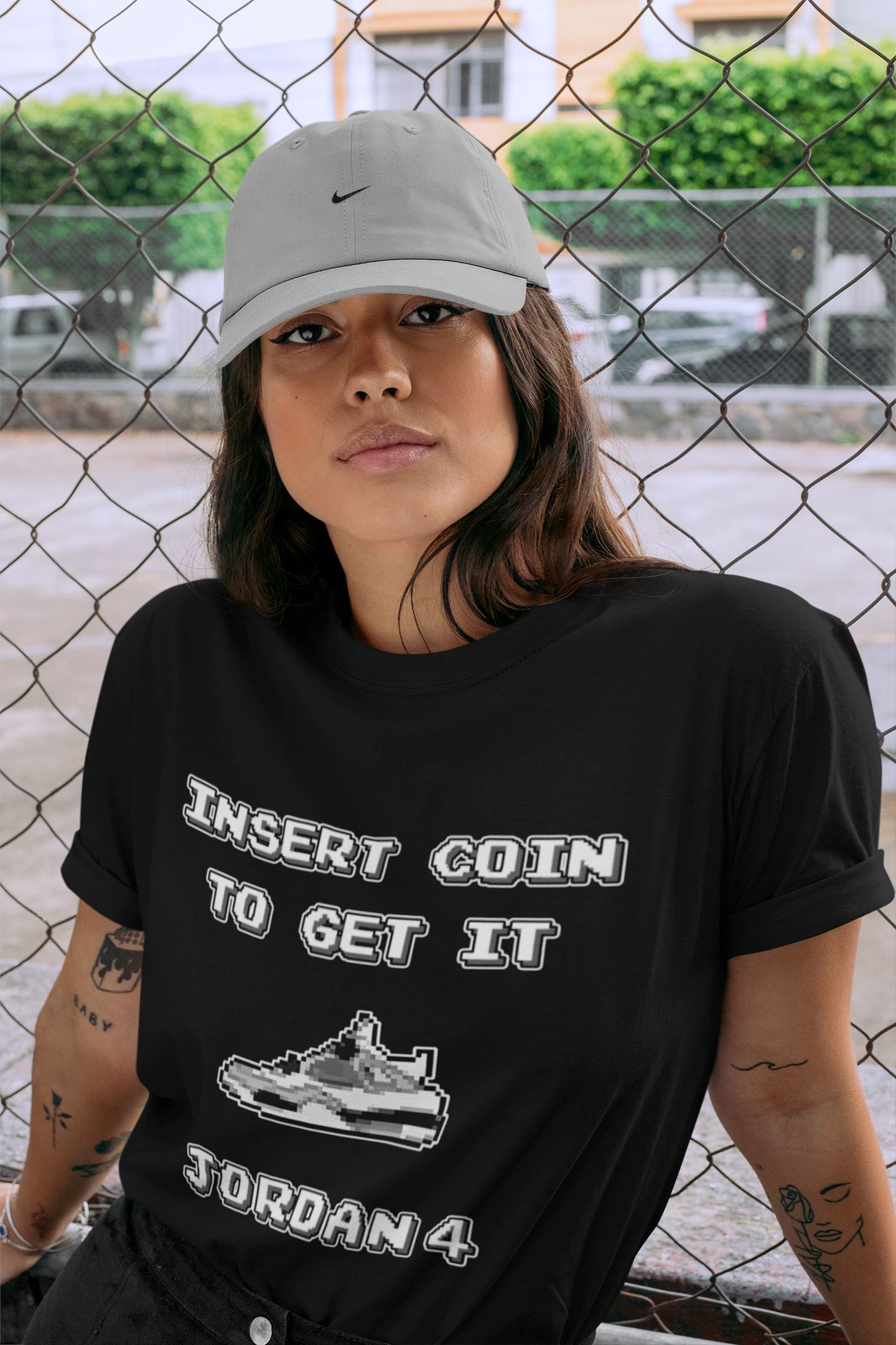 Insert Coin Unisex Tops - Air Jordan 4 Military Black