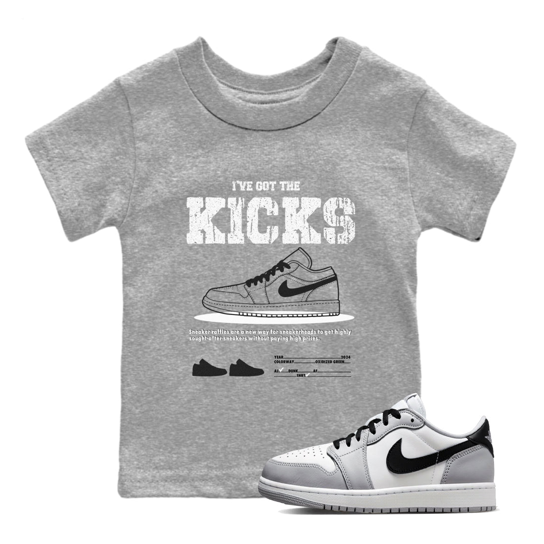 I've Got the Kicks snkmatch Tees Kids - Air Jordan 1 Wolf Grey