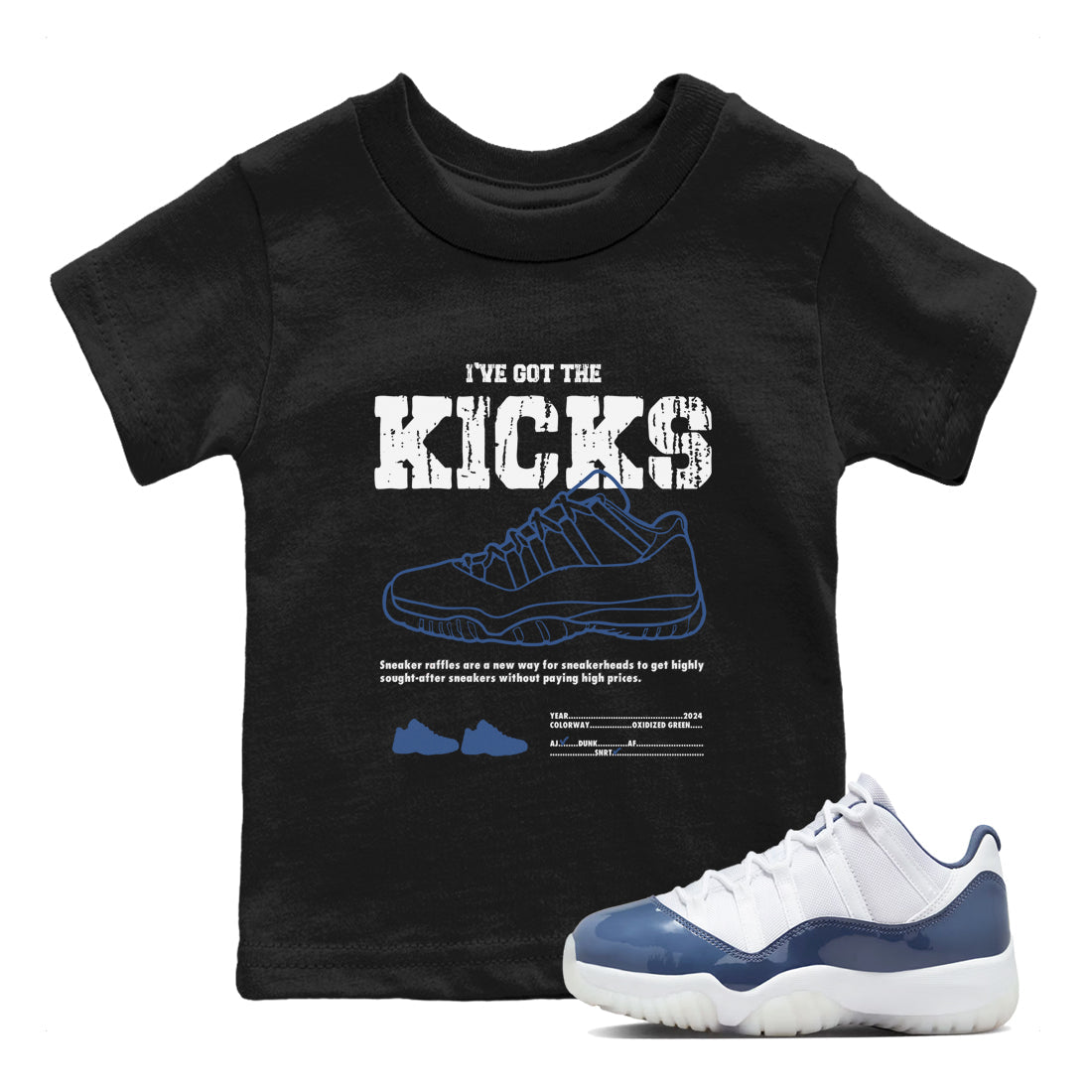 I've Got The Kicks snkmatch Tees Kids - Air Jordan 11 Diffused Blue
