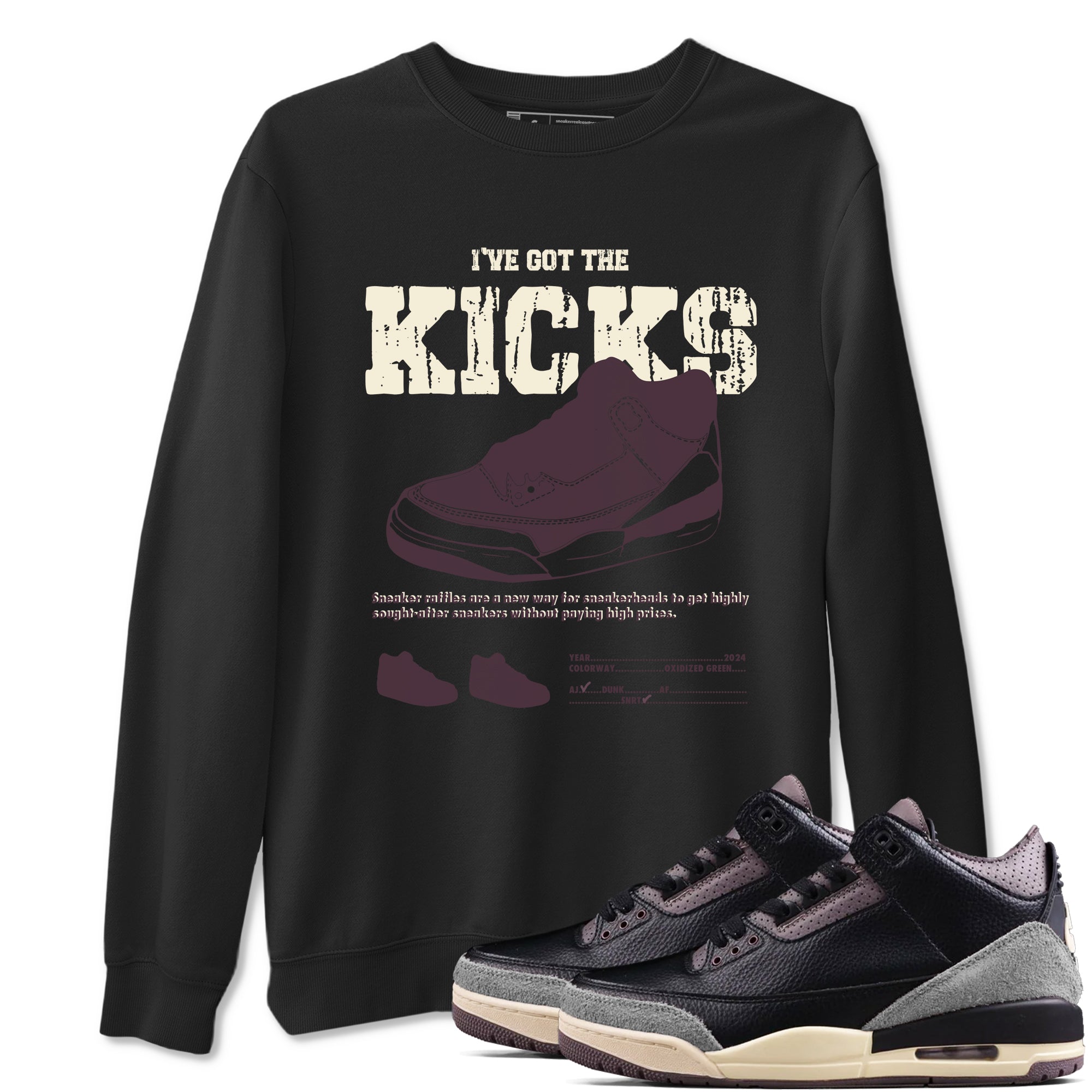I've Got The Kicks snkmatch Tees - Air Jordan 3 A Ma Maniere x Black