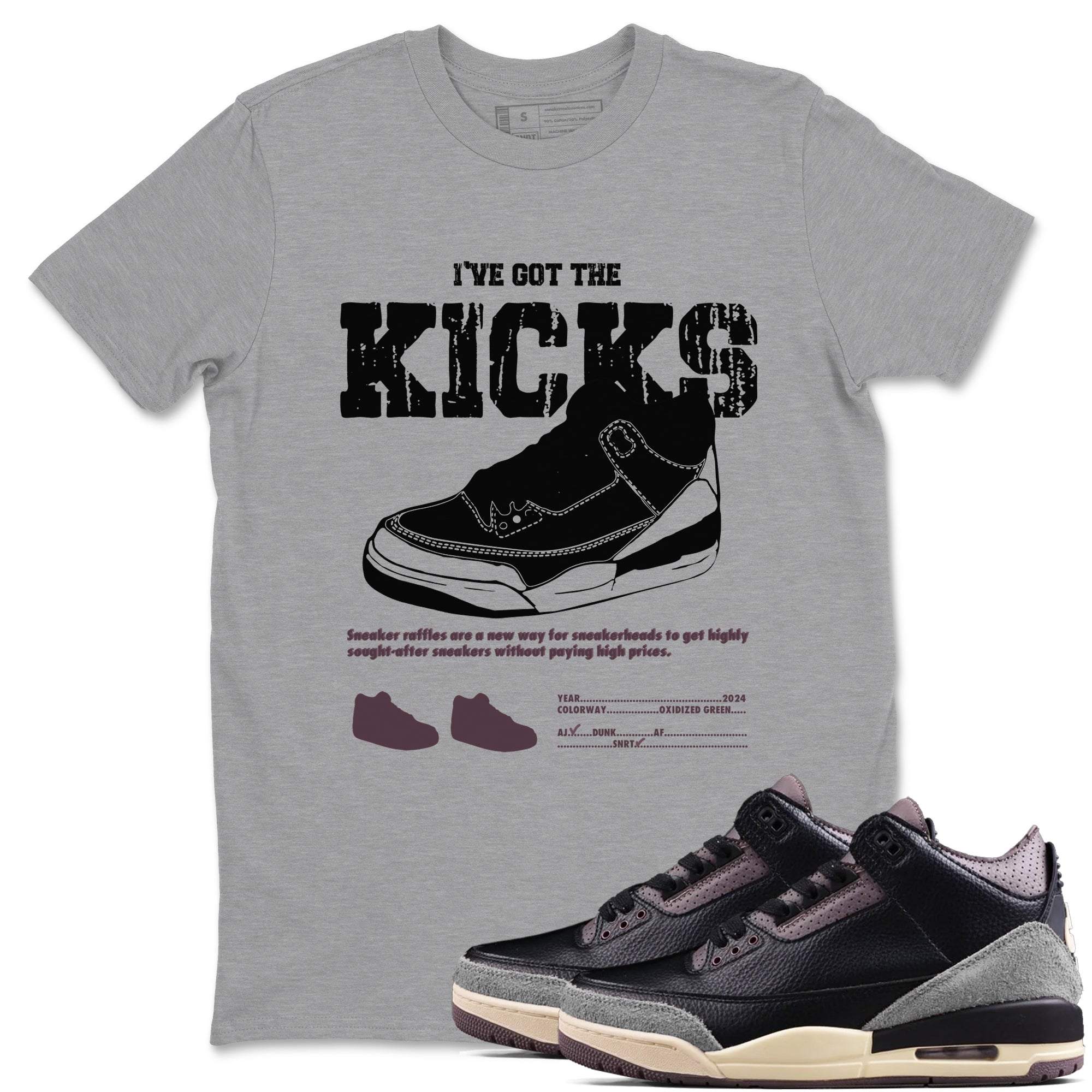 I've Got The Kicks snkmatch Tees - Air Jordan 3 A Ma Maniere x Black