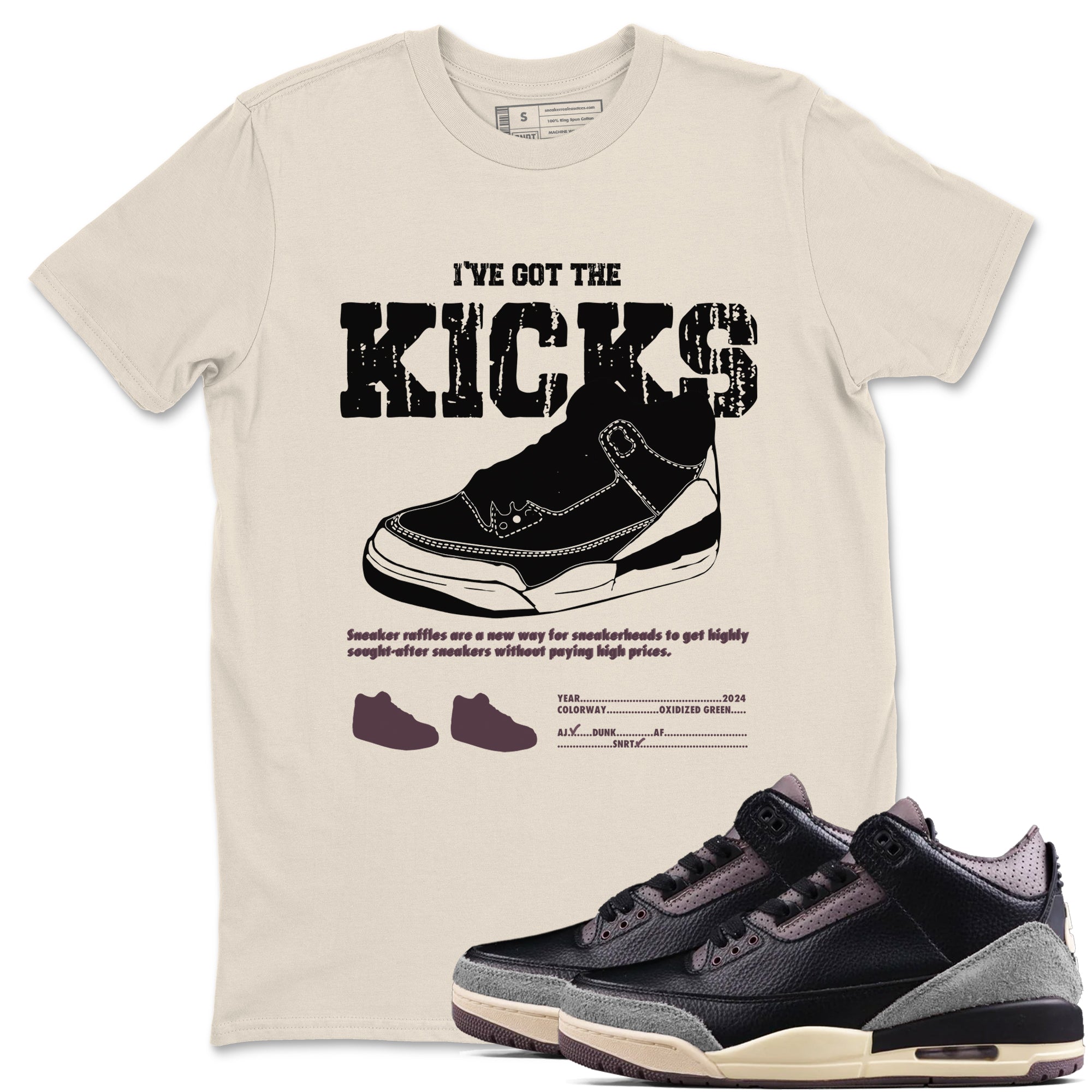 I've Got The Kicks snkmatch Tees - Air Jordan 3 A Ma Maniere x Black
