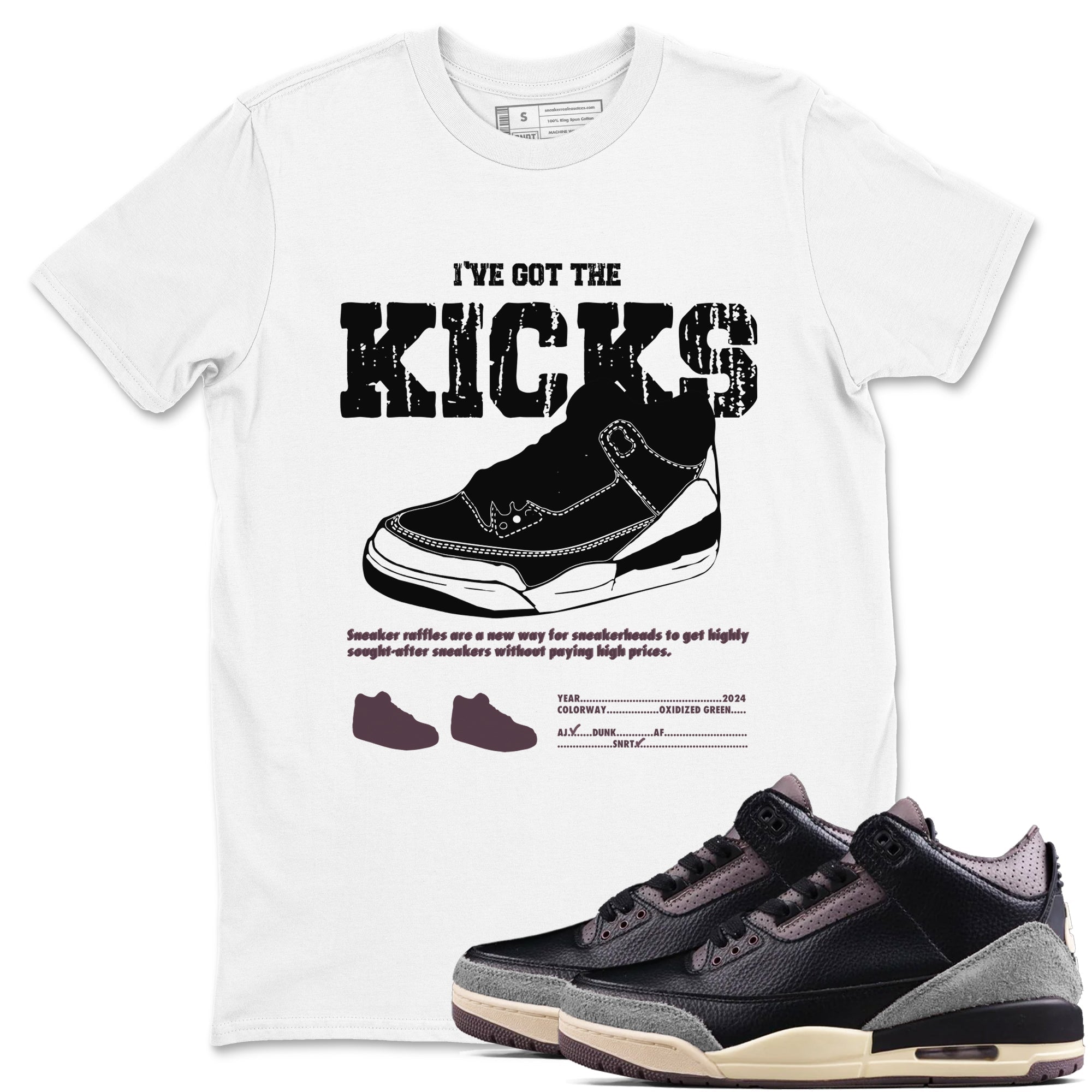 I've Got The Kicks snkmatch Tees - Air Jordan 3 A Ma Maniere x Black