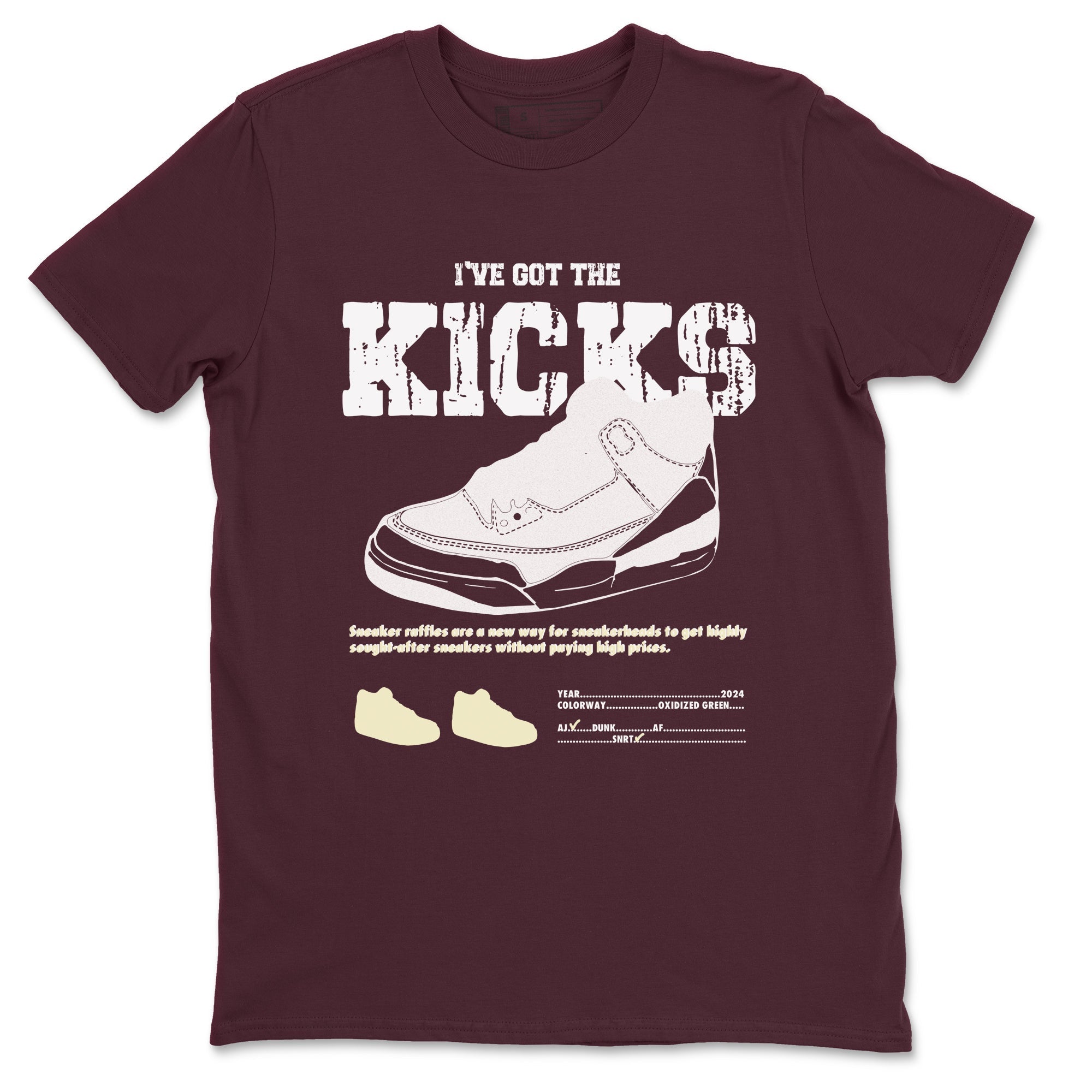 I've Got The Kicks snkmatch Tees - Air Jordan 3 A Ma Maniere x Burgundy Crush