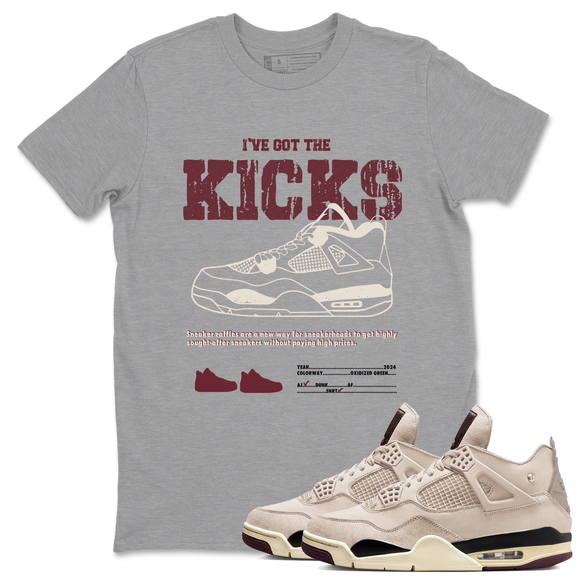 I've Got The Kicks snkmatch Tees - Air Jordan 4 A Ma Maniere x Fossil Stone