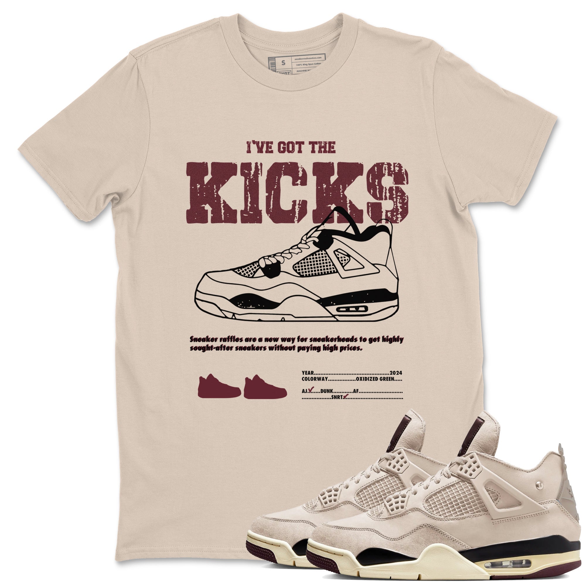 I've Got The Kicks snkmatch Tees - Air Jordan 4 A Ma Maniere x Fossil Stone