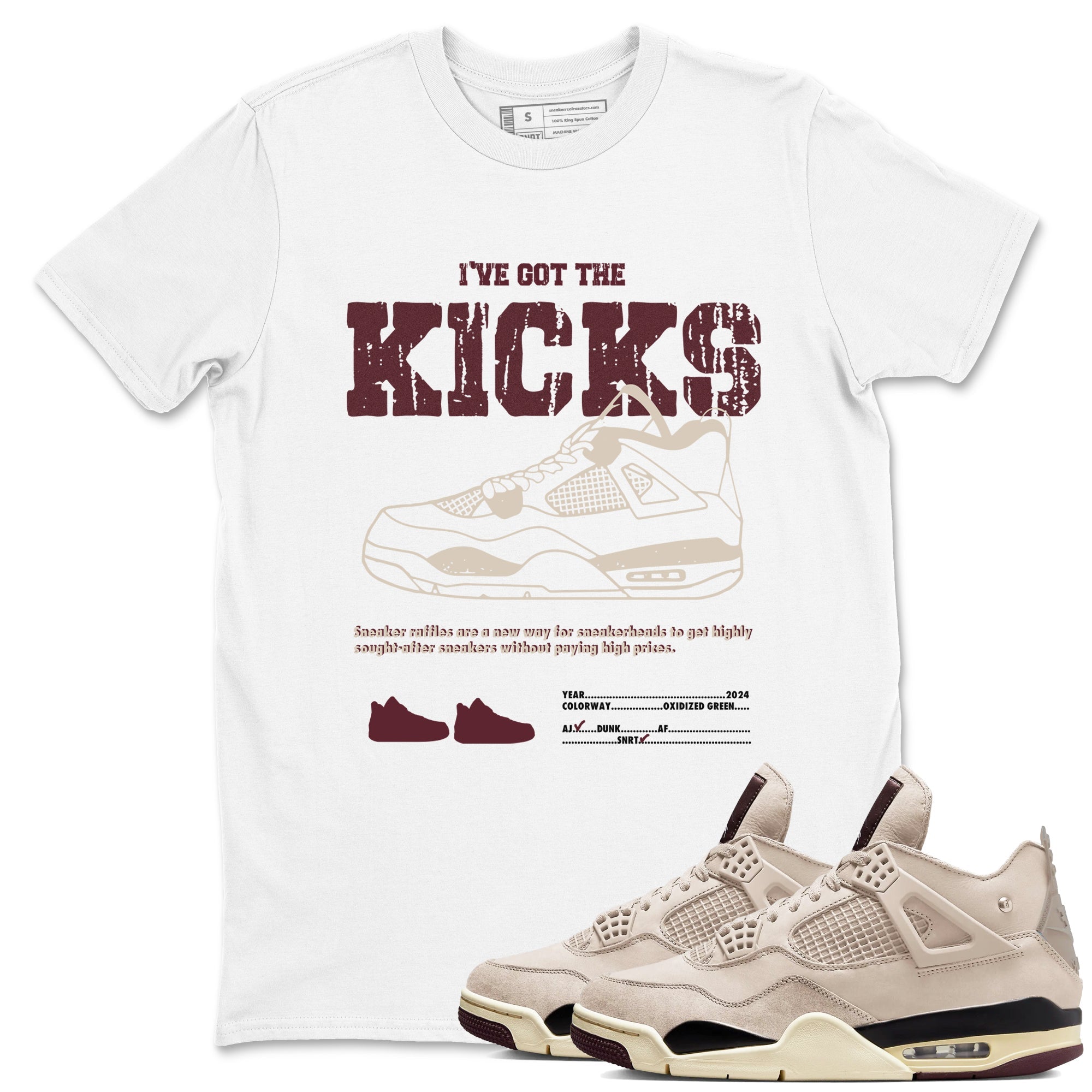 I've Got The Kicks snkmatch Tees - Air Jordan 4 A Ma Maniere x Fossil Stone