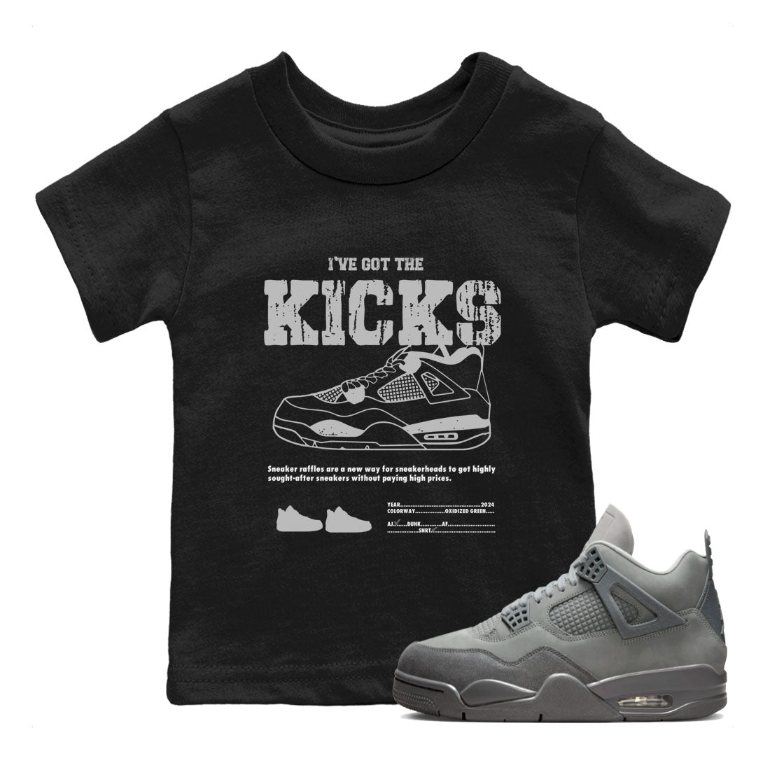 I've Got The Kicks snkmatch Tees Kids - Air Jordan 4 Wet Cement