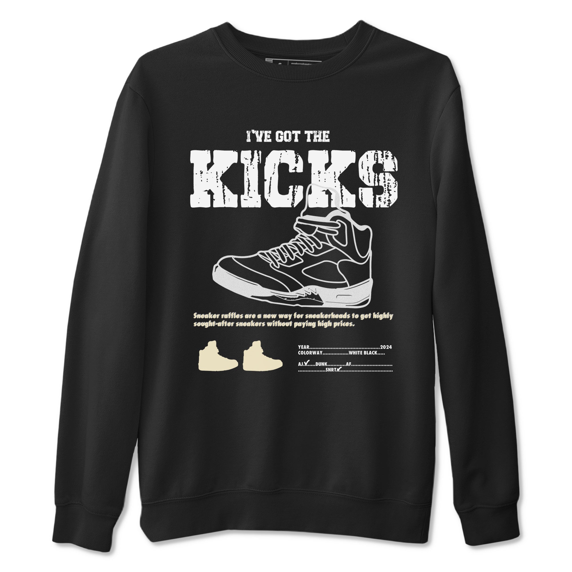 I've Got The Kicks snkmatch Tees - Air Jordan 5 White Black