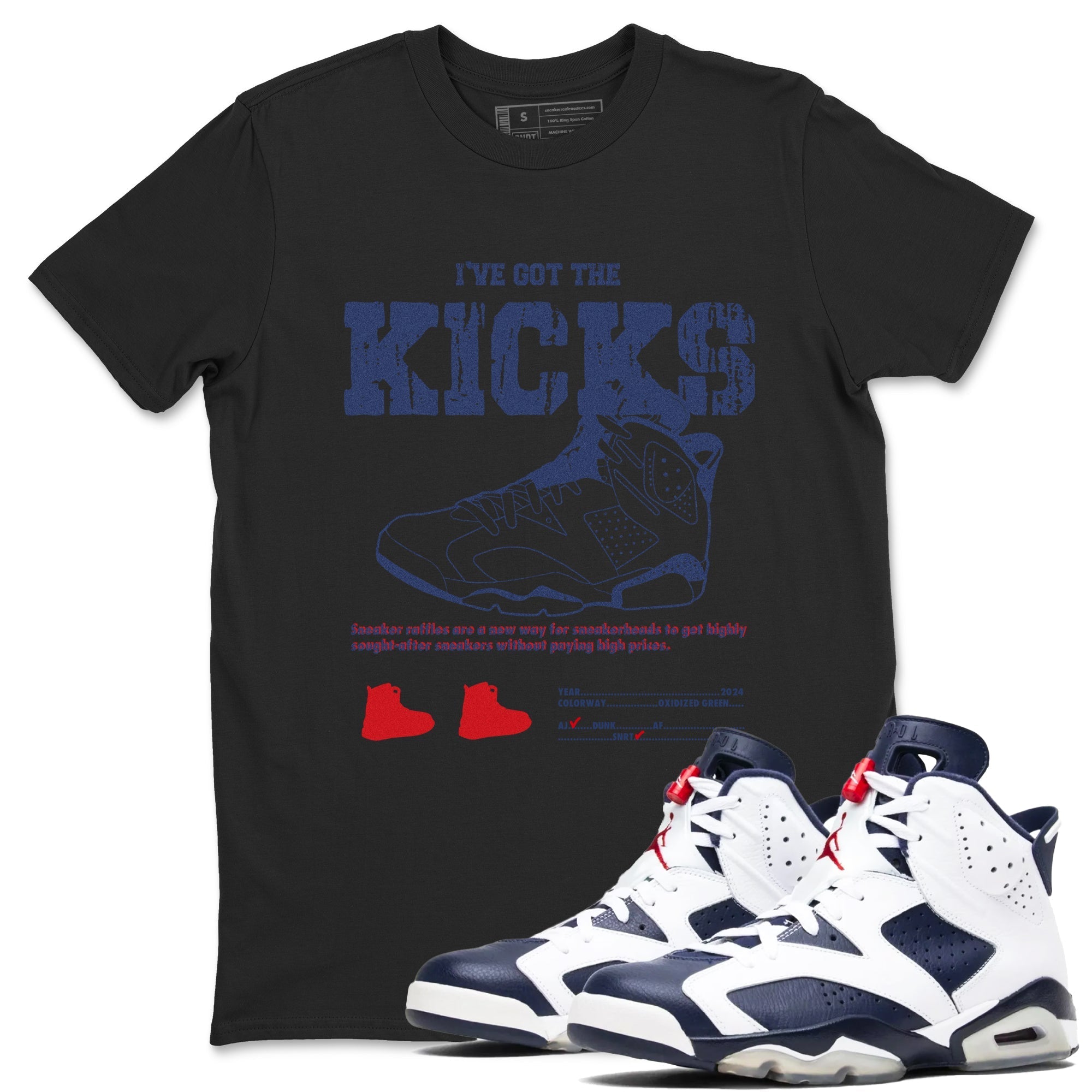 I've Got The Kicks snkmatch Tees - Air Jordan 6 White And Midnight Navy