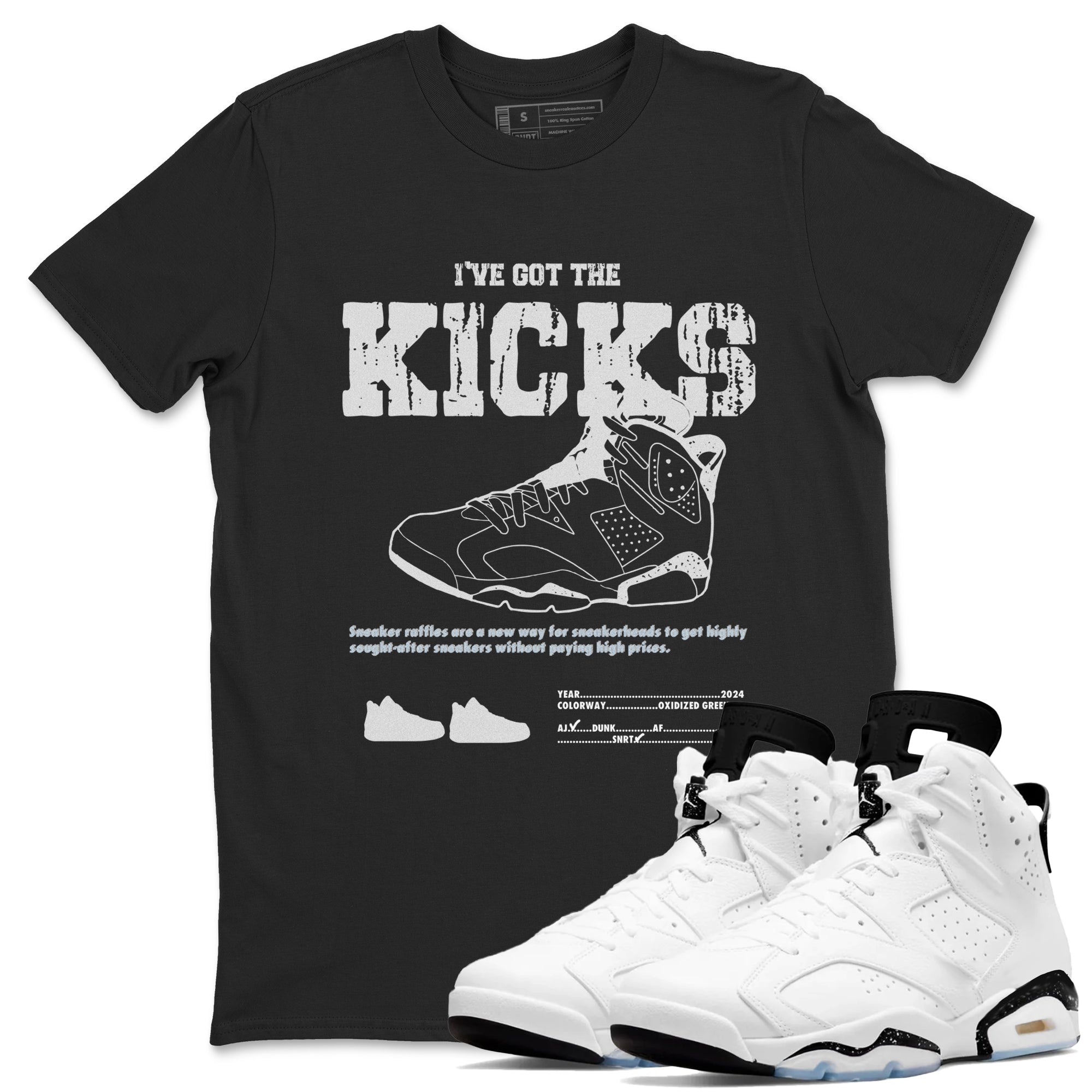 I've Got The Kicks snkmatch Tees - Air Jordan 6 White Black