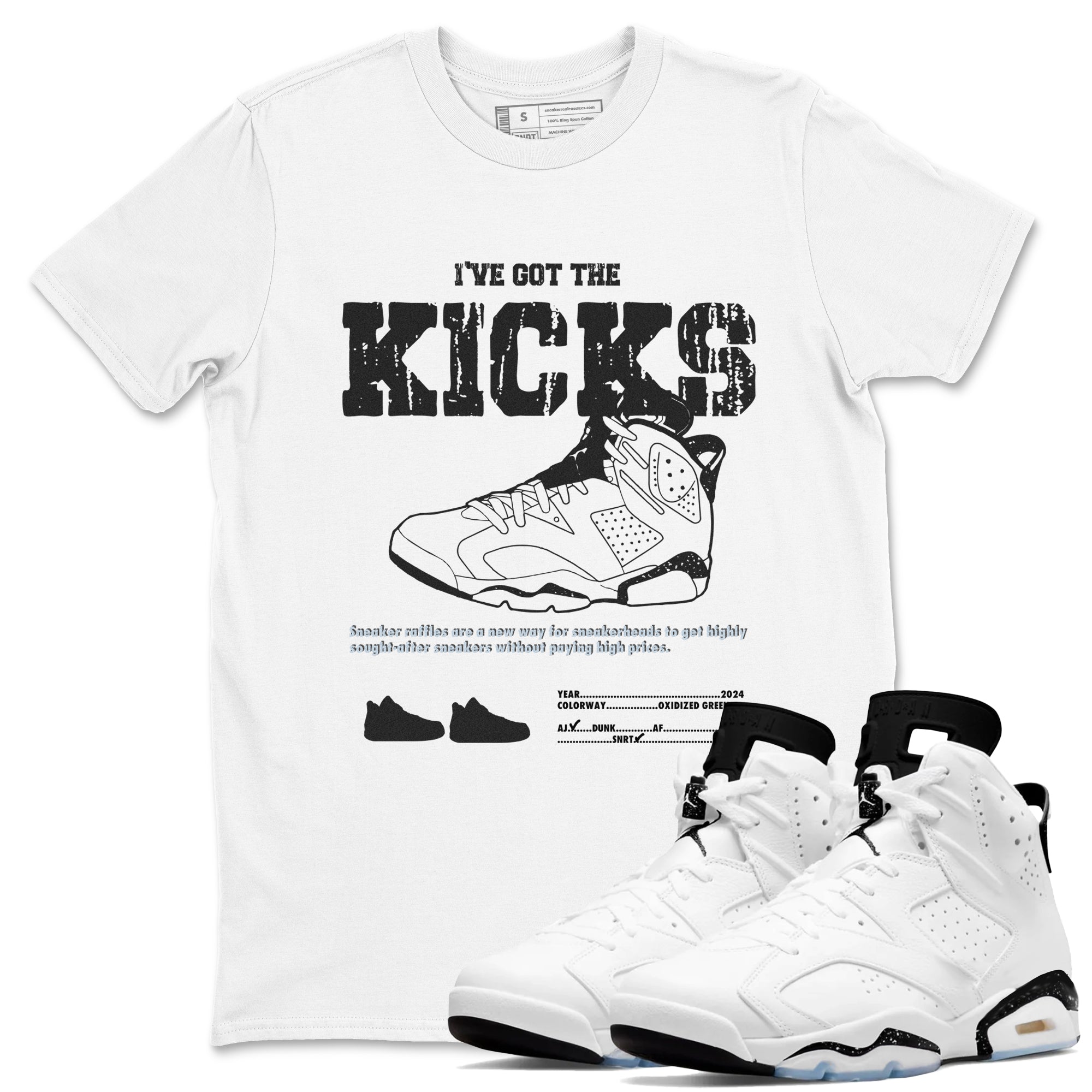 I've Got The Kicks snkmatch Tees - Air Jordan 6 White Black
