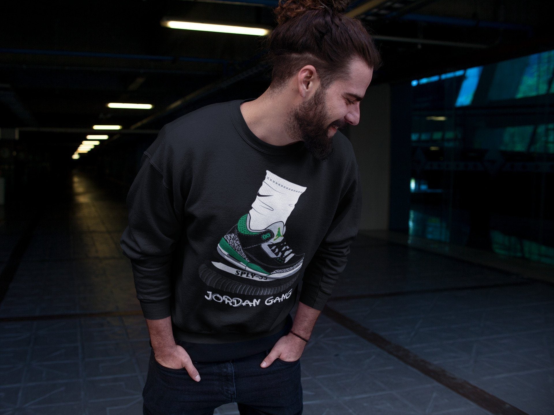 Air Jordan Gang Unisex Tops - Air Jordan 3 Pine Green