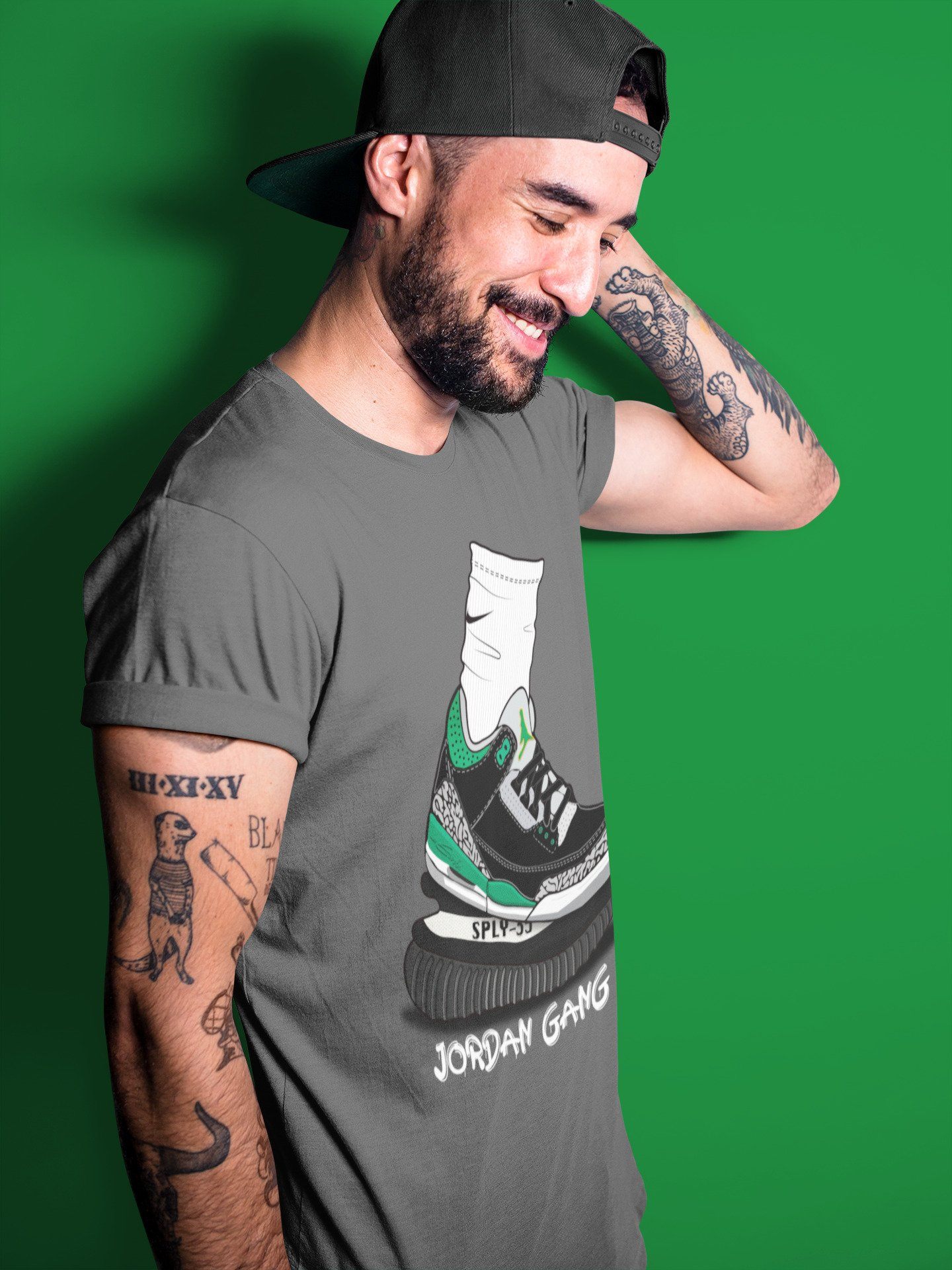 Air Jordan Gang Unisex Tops - Air Jordan 3 Pine Green
