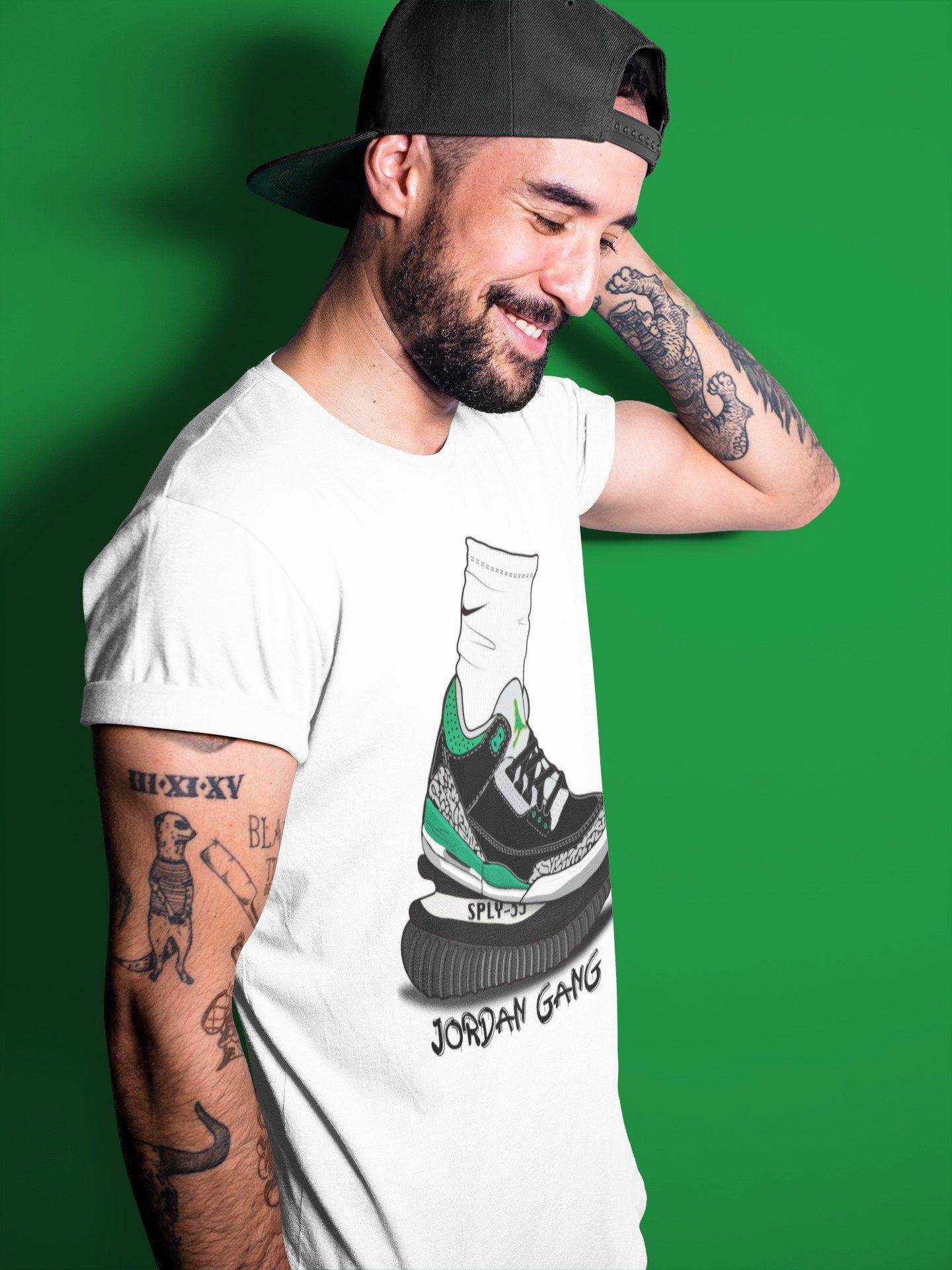 Air Jordan Gang Unisex Tops - Air Jordan 3 Pine Green