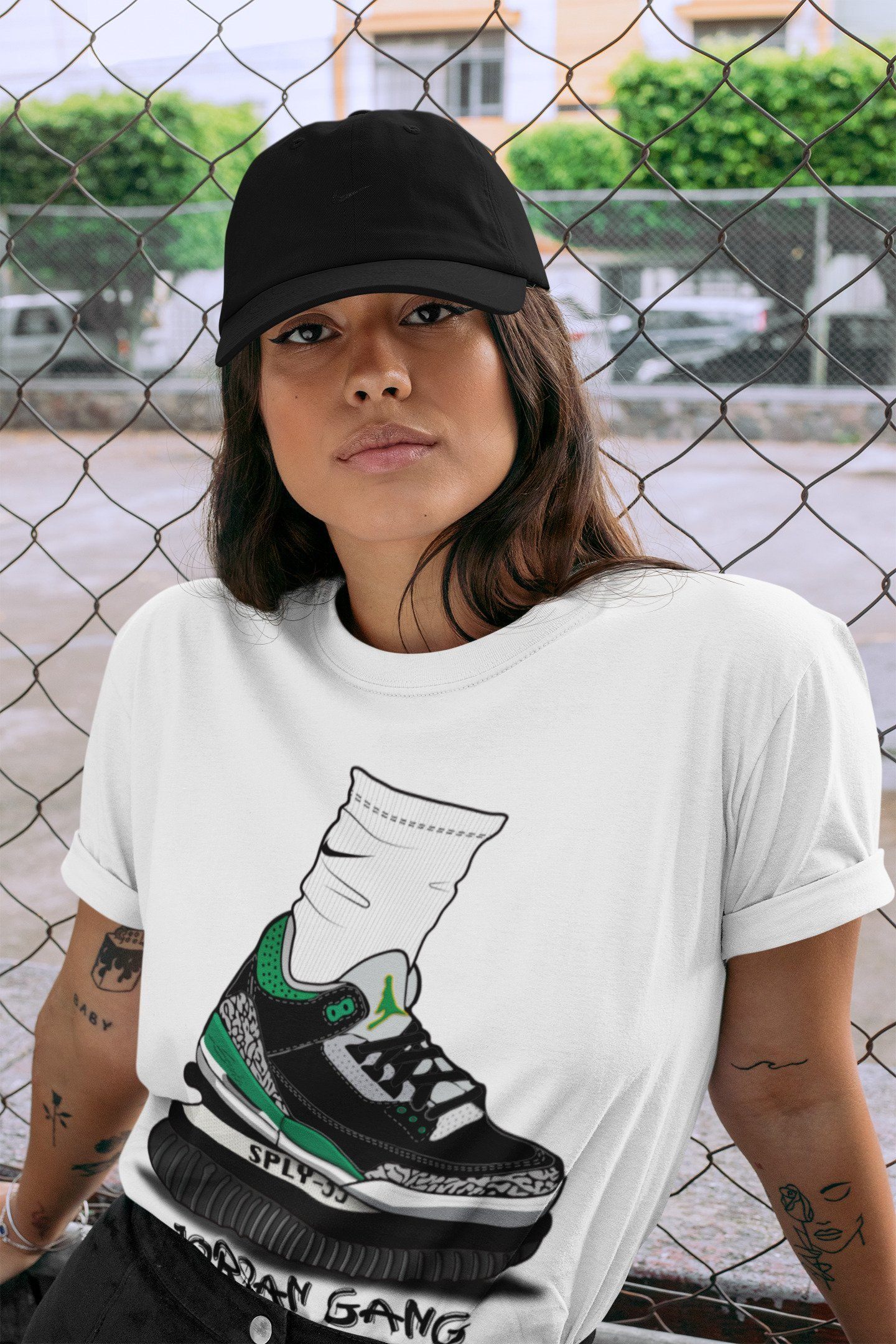 Air Jordan Gang Unisex Tops - Air Jordan 3 Pine Green