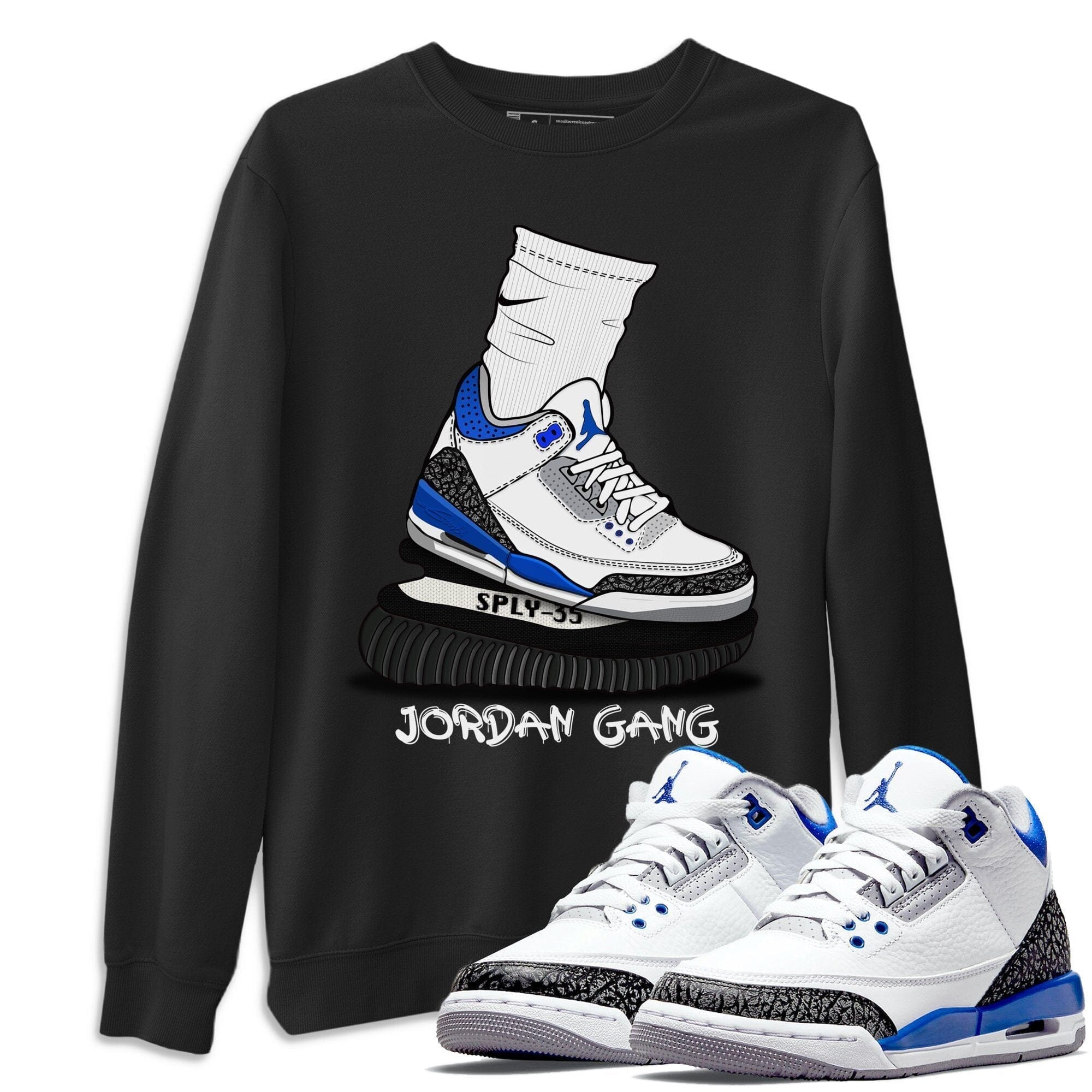 Air Jordan Gang Unisex Tops - Air Jordan 3 Racer Blue