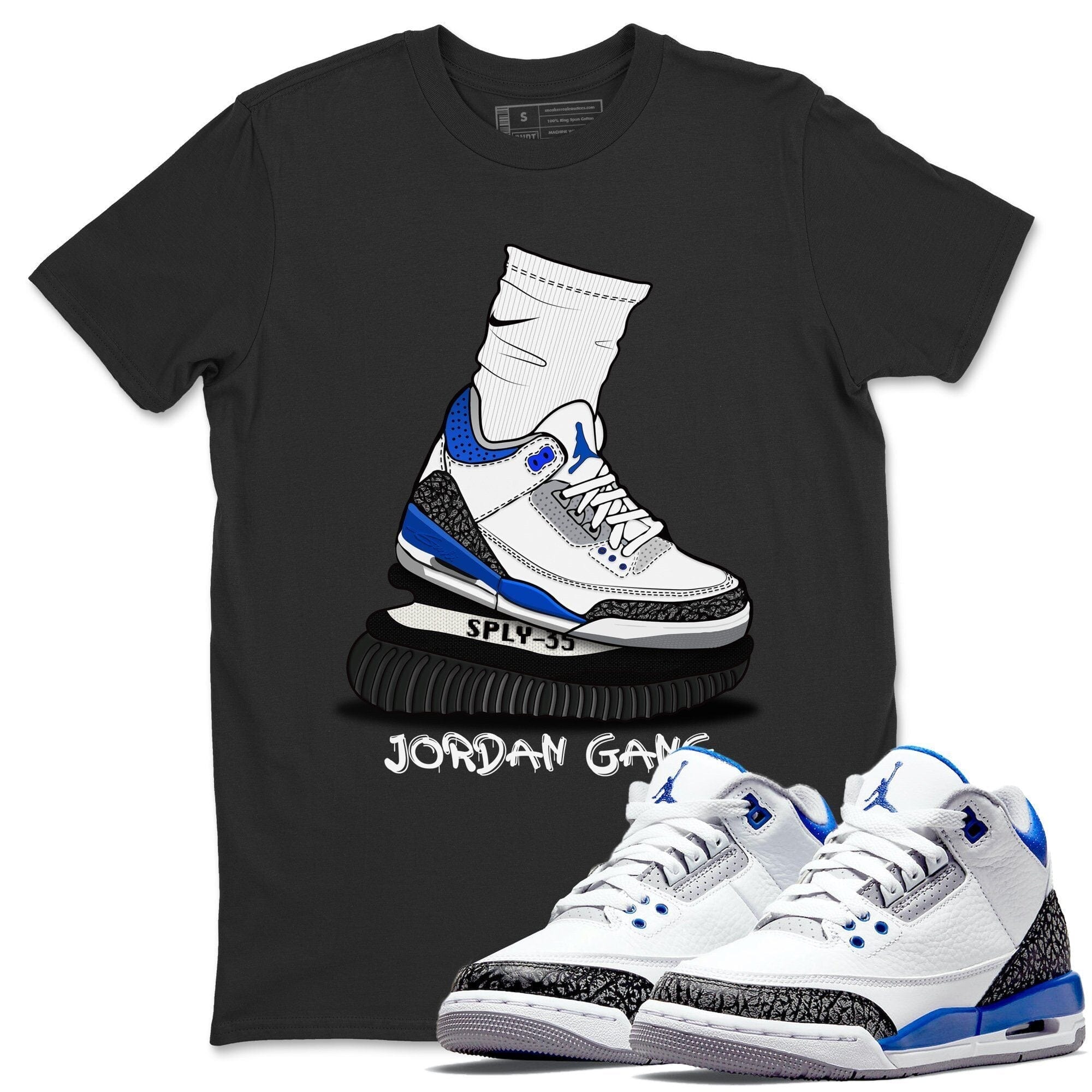 Air Jordan Gang Unisex Tops - Air Jordan 3 Racer Blue