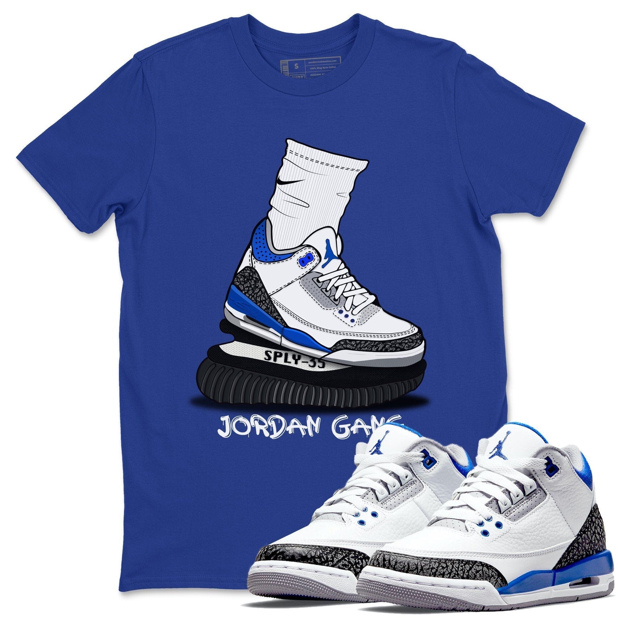 Air Jordan Gang Unisex Tops - Air Jordan 3 Racer Blue